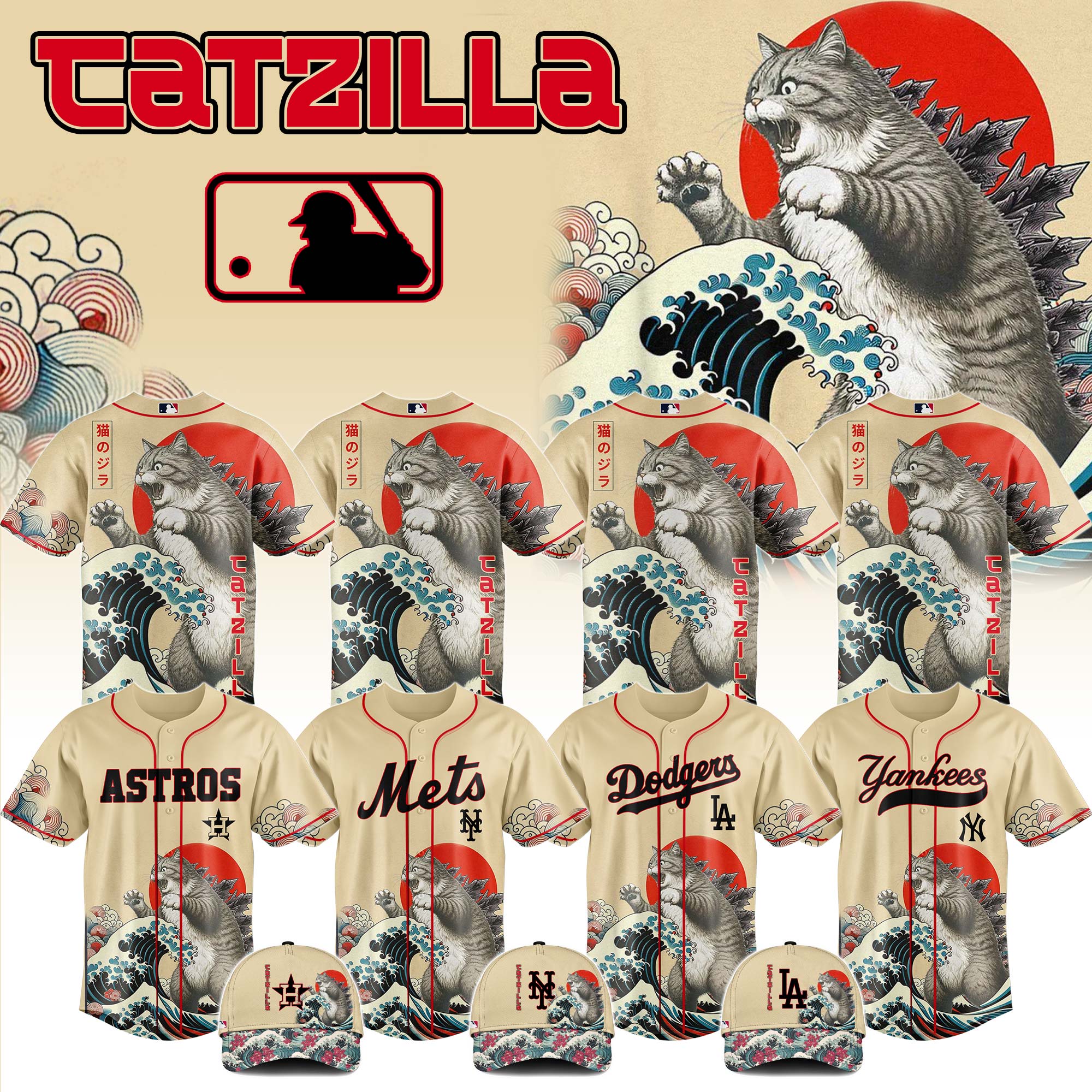 All Team Mlb X Catzilla Style Japans Baseball Jersey