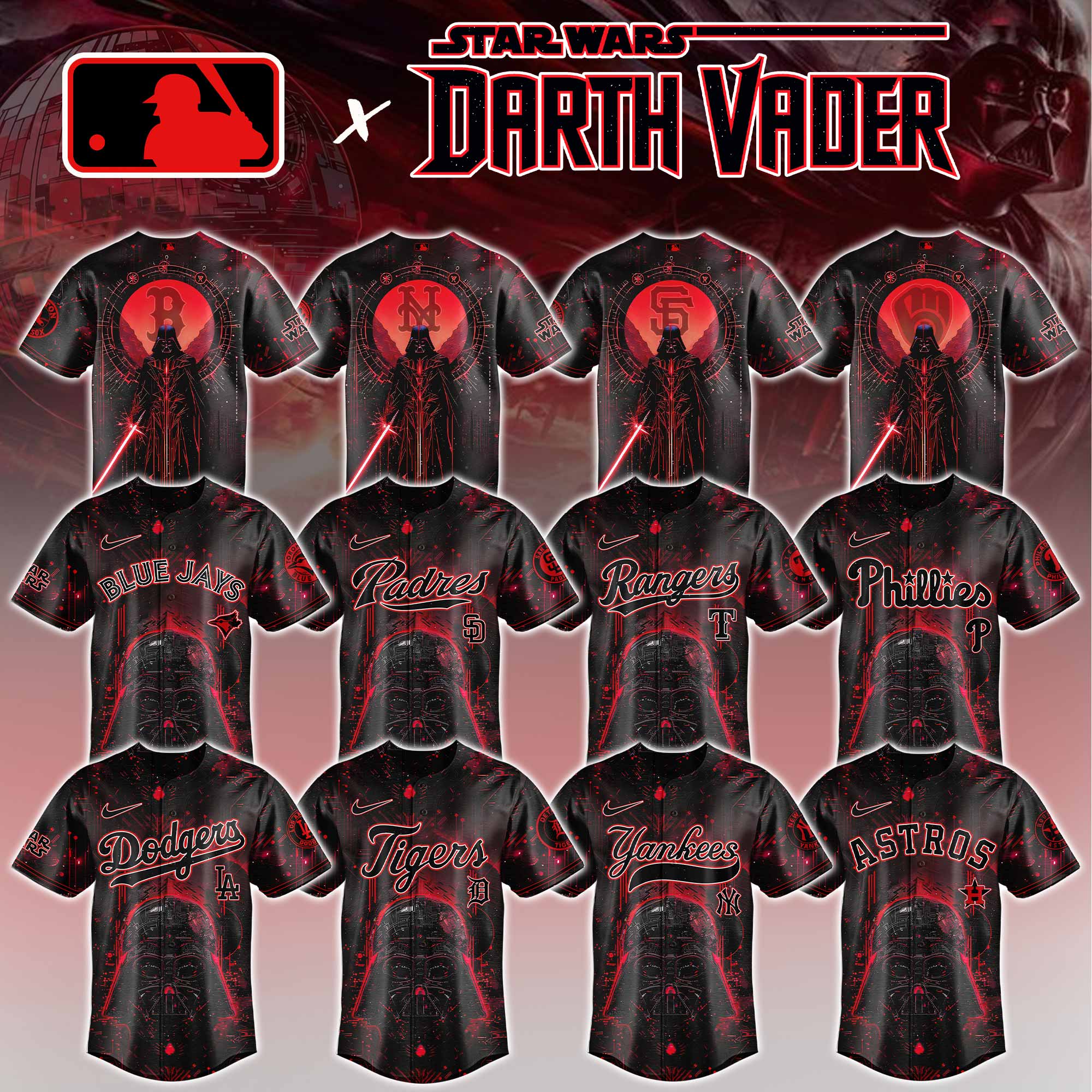 All Team Mlb X Darth Vader Star Wars Limited Edition Baseball Jersey