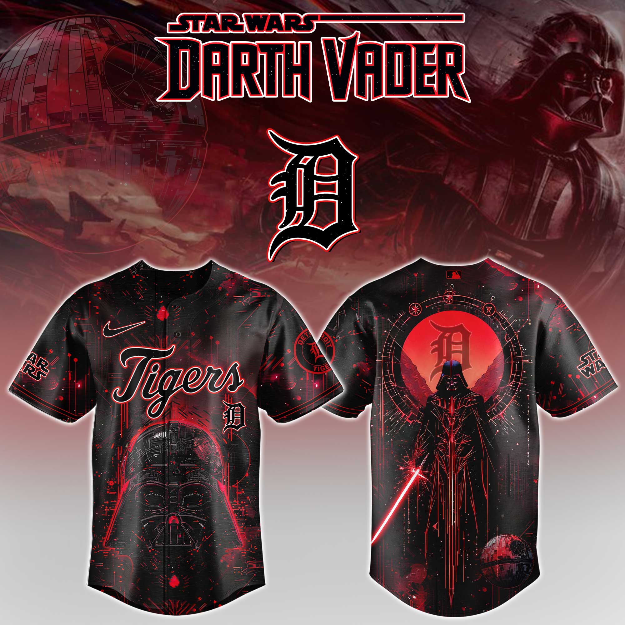 Alternative view of All Team Mlb X Darth Vader Star Wars Limited Edition Baseball Jersey