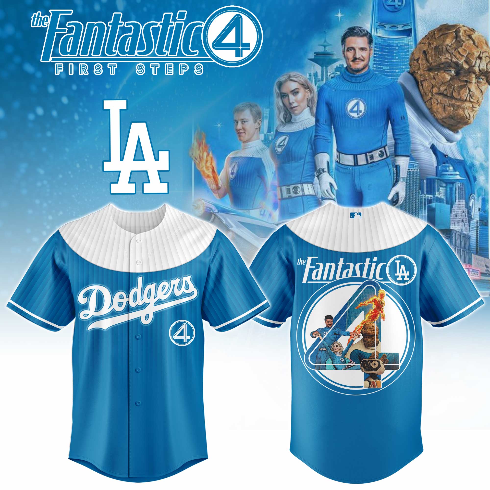 Alternative view of All Team Mlb X Fantastic Four First Steps Baseball Jersey
