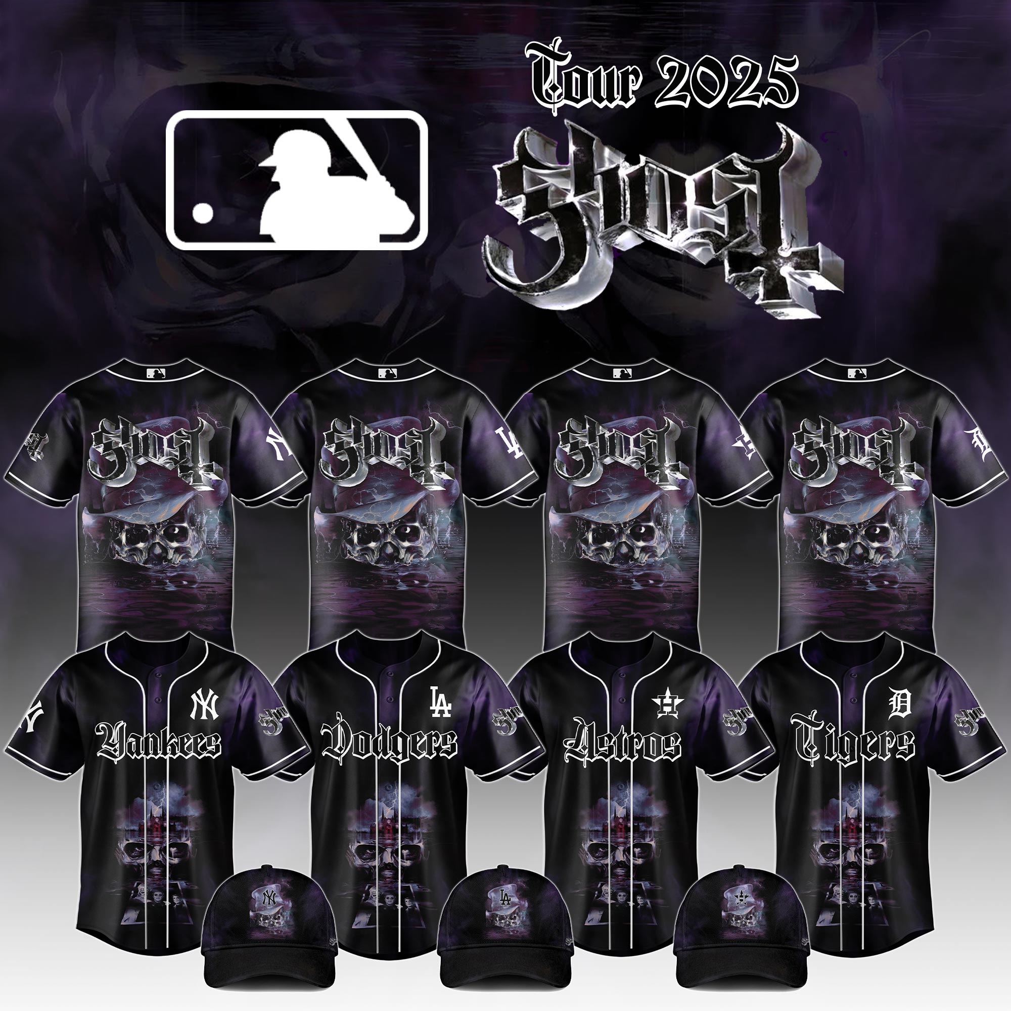 All Team Mlb X Ghost Night Show Baseball Jersey