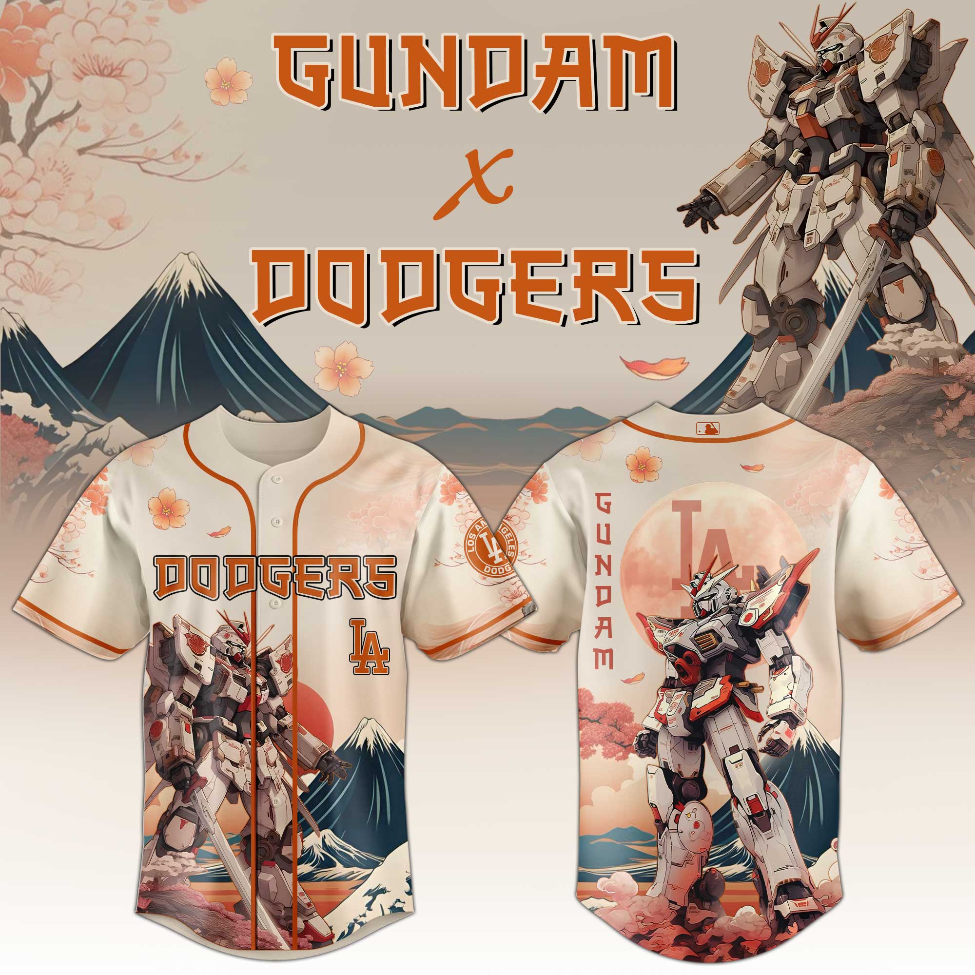 All Team Mlb X Gundam Limited Edition Baseball Jersey