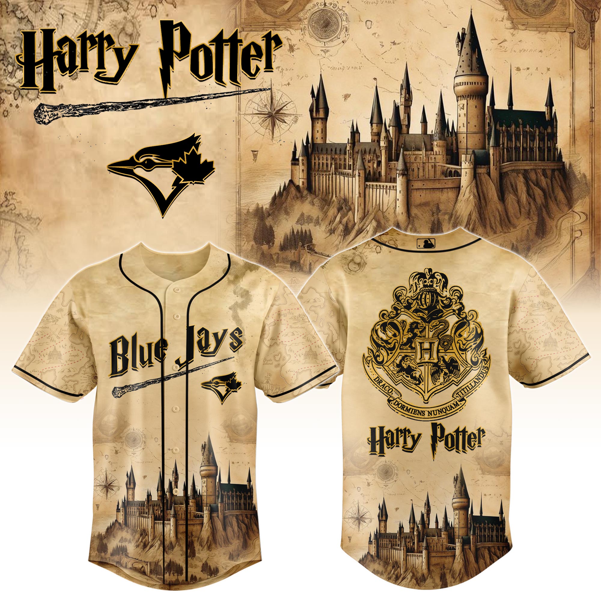 Alternative view of All Team Mlb X Harry Potter Magic On The Mound Baseball Jersey