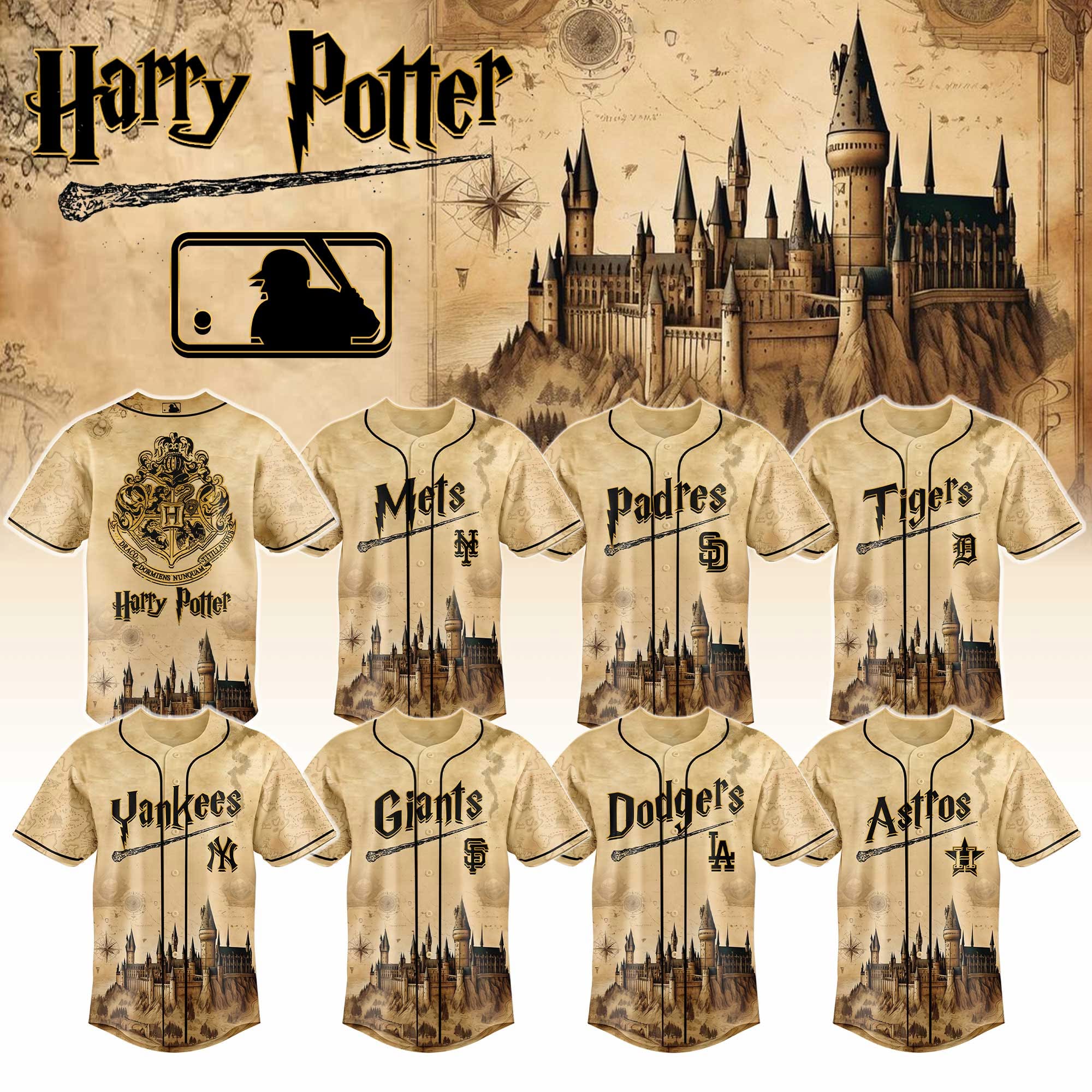 All Team Mlb X Harry Potter Magic On The Mound Baseball Jersey