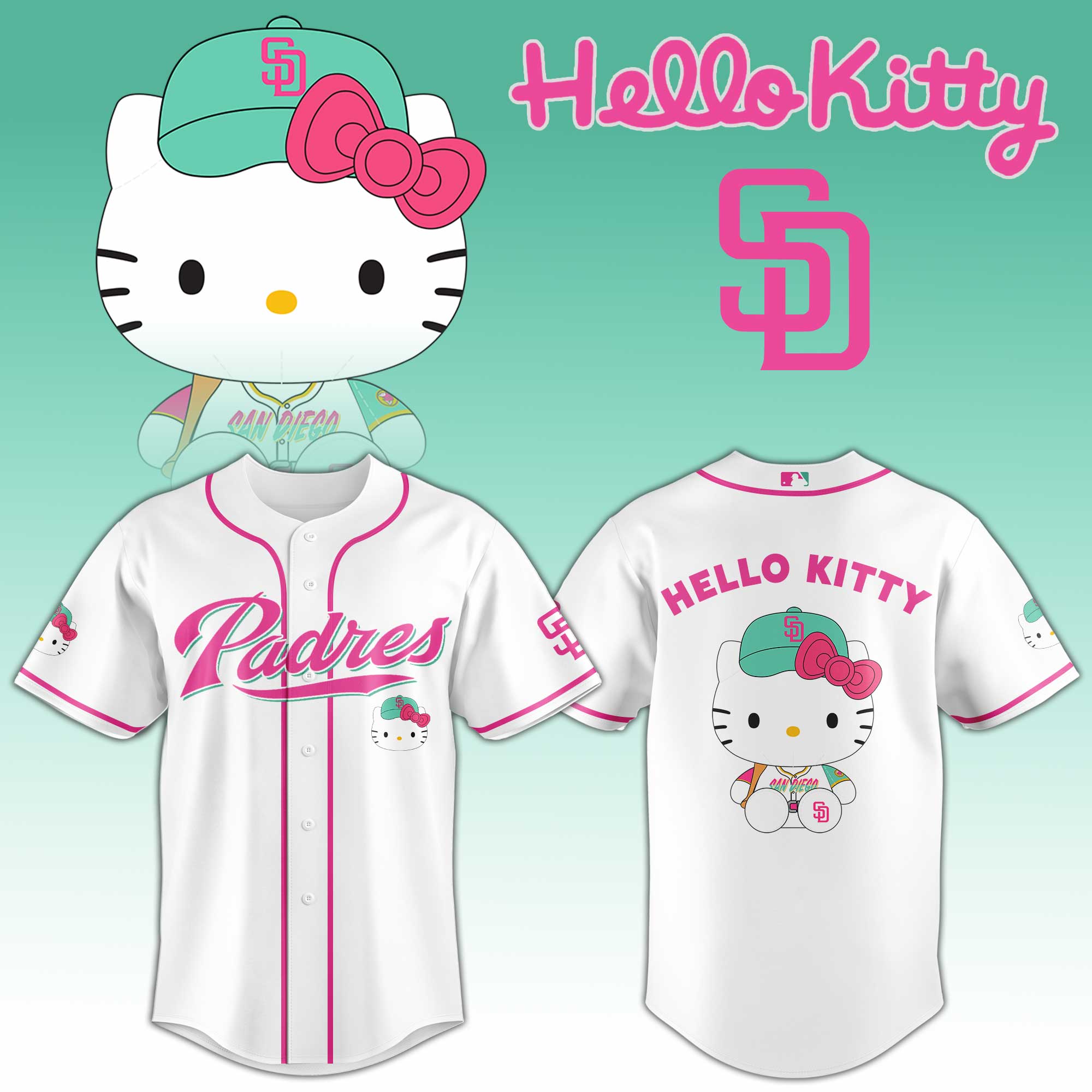 All Team Mlb X Hello Kitty Game Night Baseball Jersey