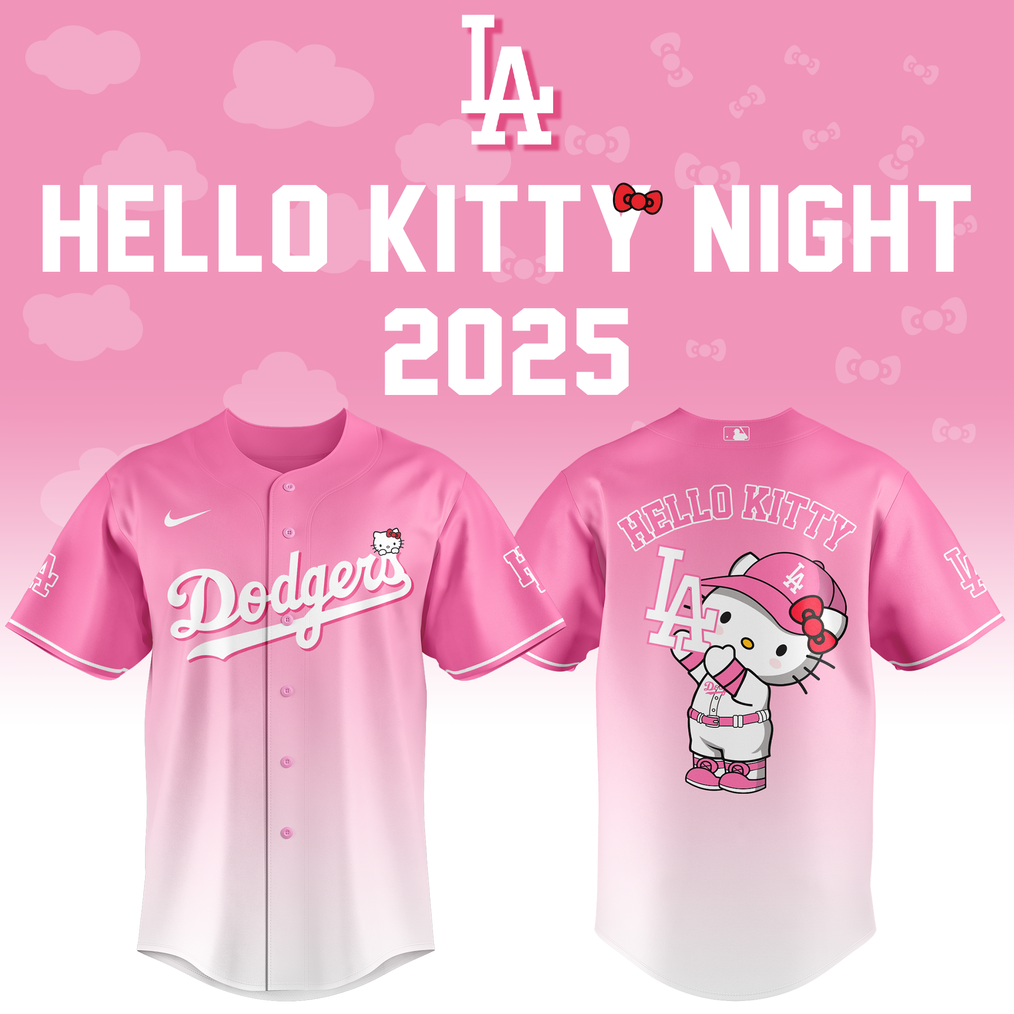Alternative view of All Team Mlb X Hello Kitty Pinky Night Baseball Jersey
