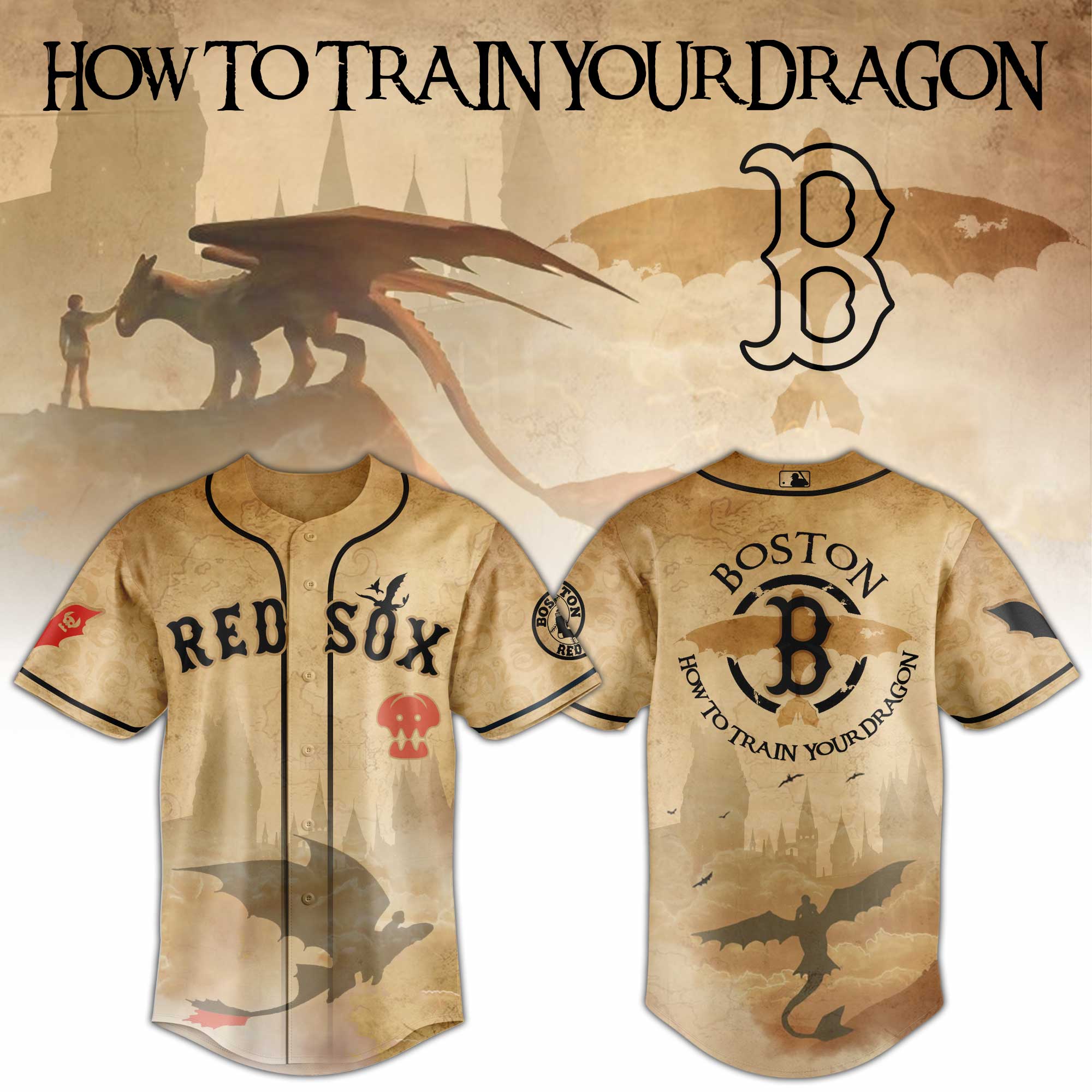 All Team Mlb X How To Train Your Dragon Night Fury Baseball Jersey
