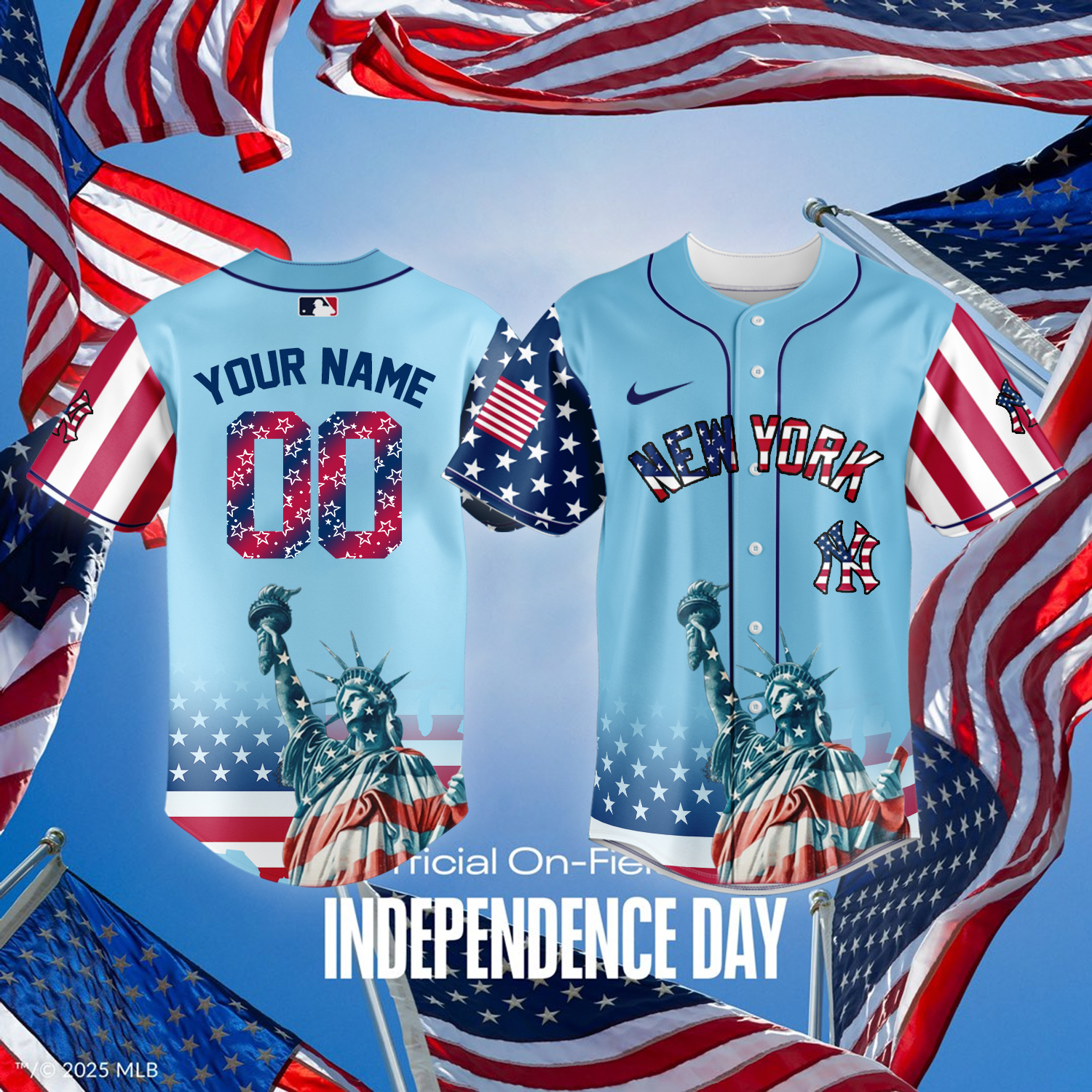 All Team Mlb X Independence Day Baseball Jersey Custom Name And Number