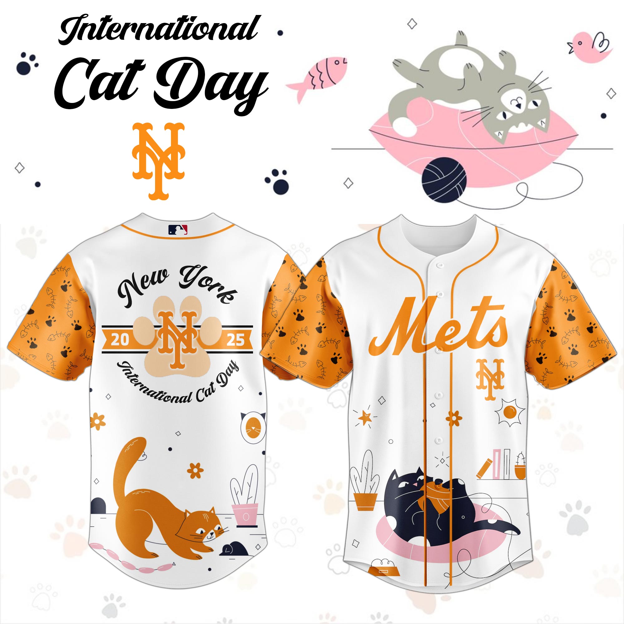 Alternative view of All Team Mlb X International Cat Day Baseball Jersey