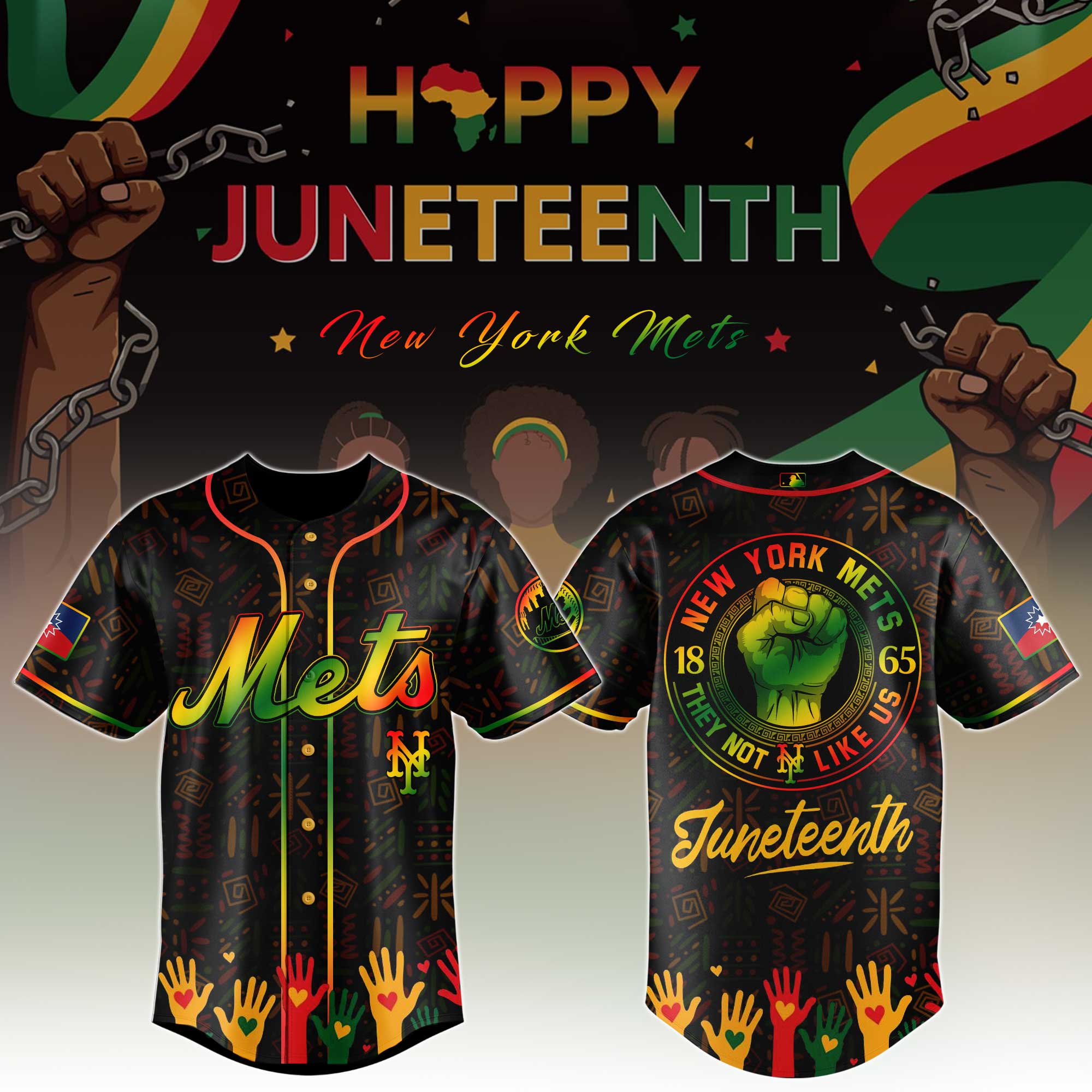 Alternative view of All Team Mlb X Juneteenth Freedom Collection Baseball Jersey 2025