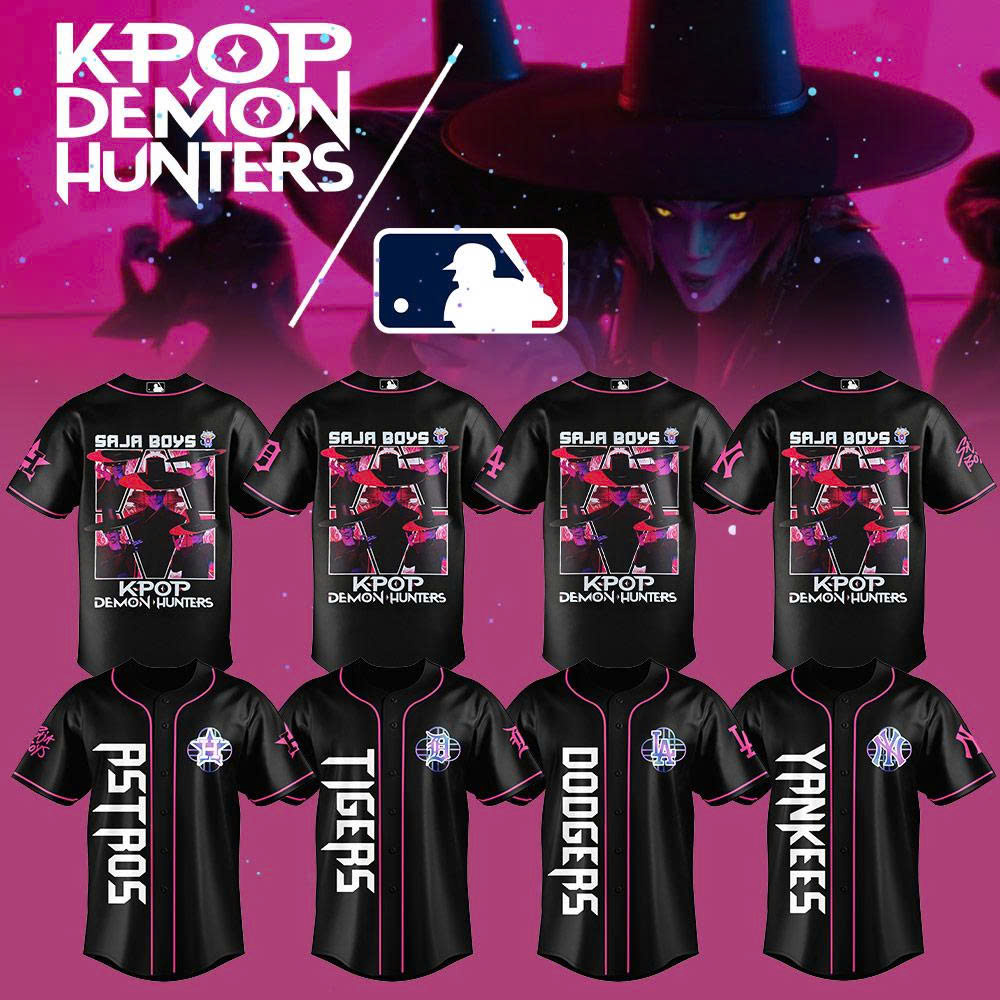 All Team Mlb X Kpop Demon Hunters Saja Boys Baseball Jersey