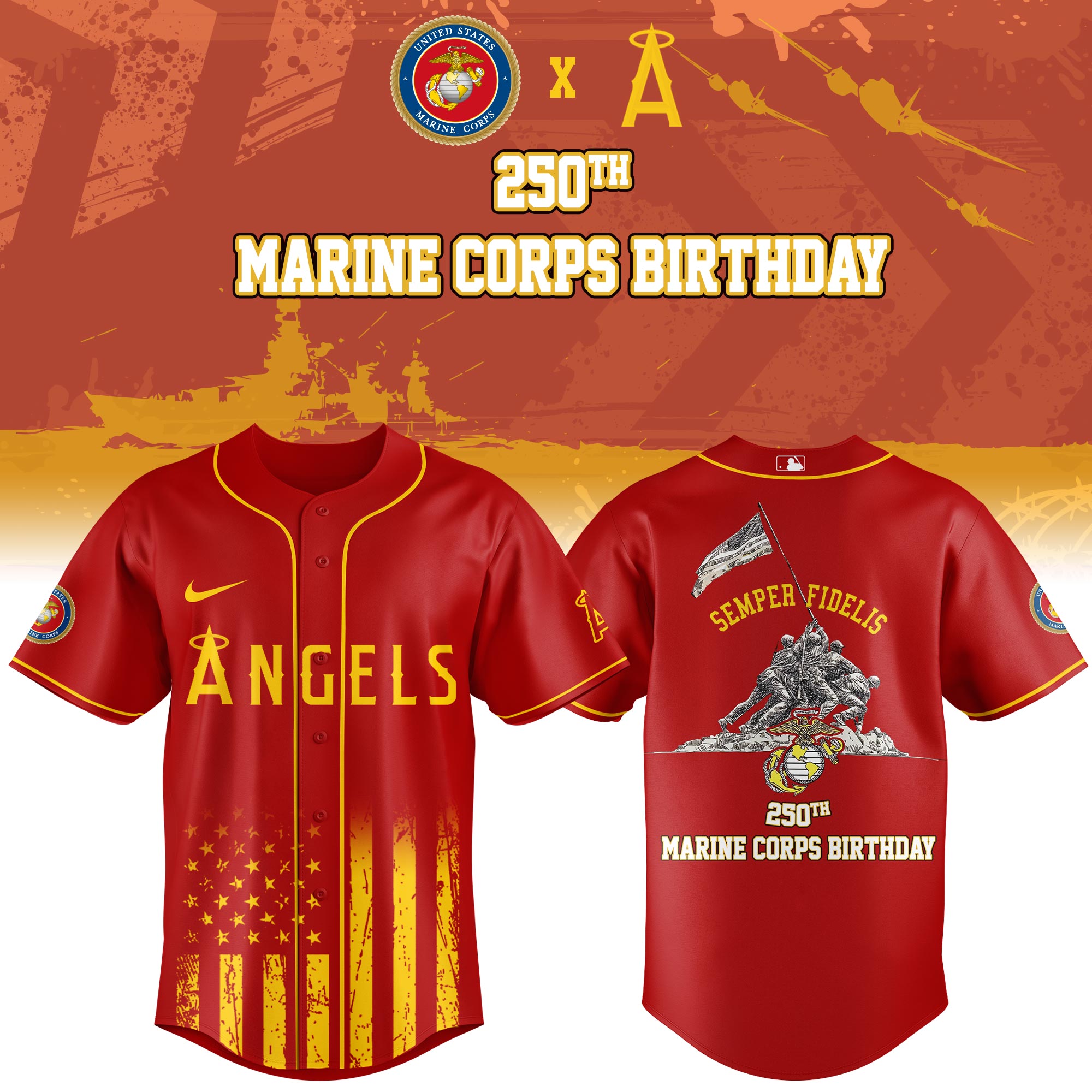 Alternative view of All Team Mlb X Marine 250th Birthday Mlb Collaboration Jersey Collection