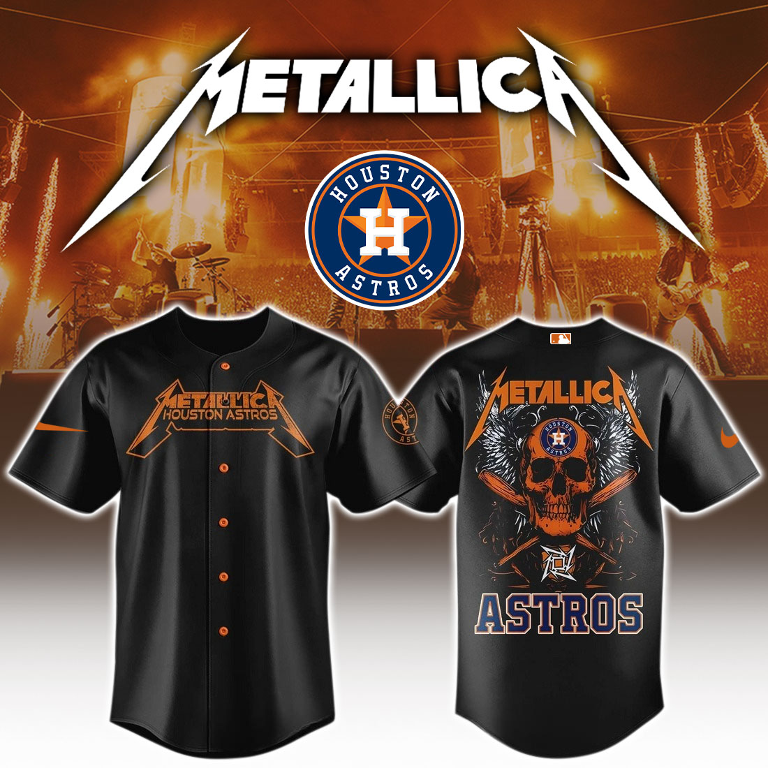 Alternative view of All Team Mlb X Metallica Baseball Jersey