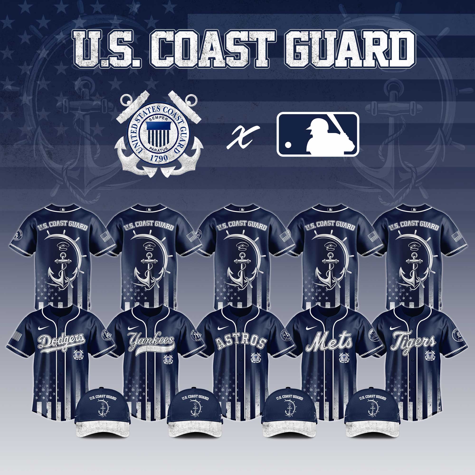 All Team Mlb X National Usa Coast Guard Day Baseball Jersey