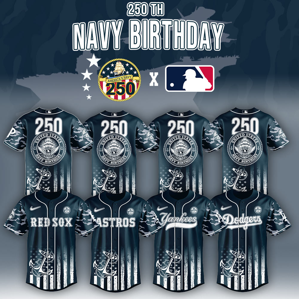 All Team Mlb X Navy 250th Birthday Baseball Jersey