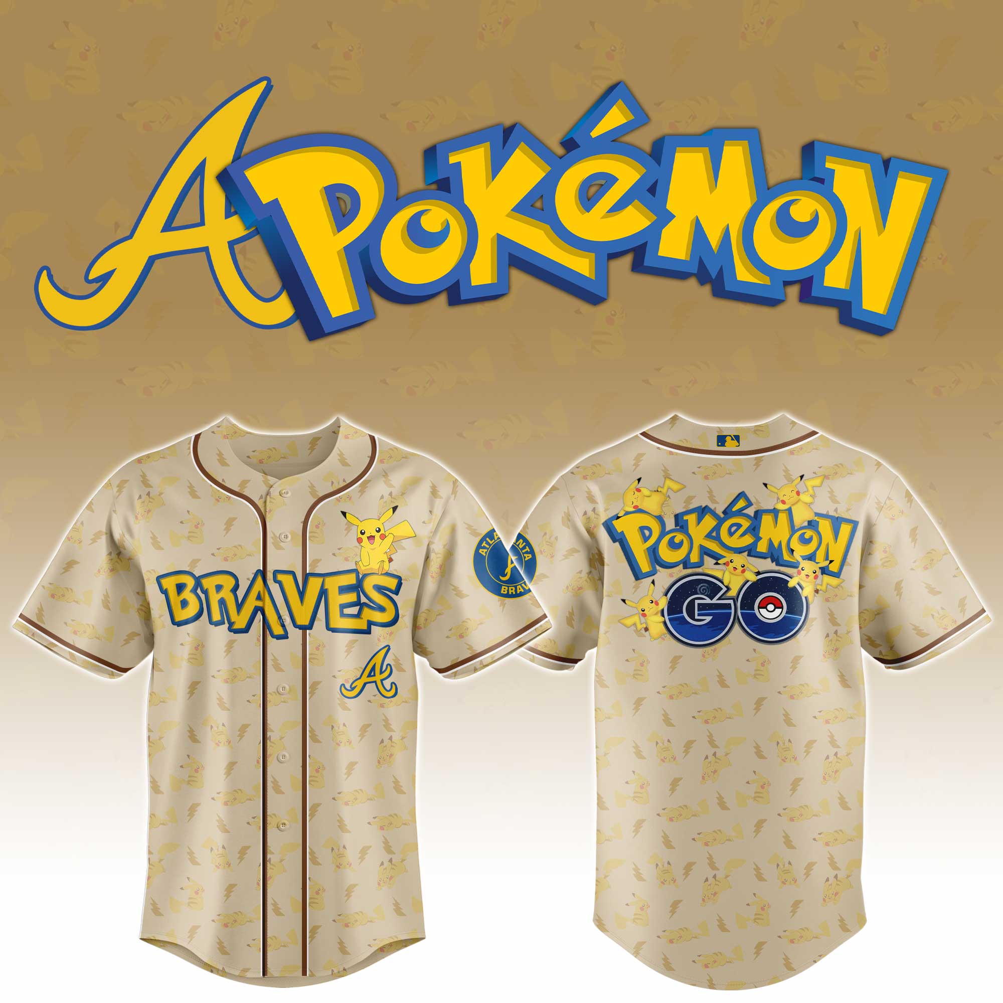 Alternative view of All Team Mlb X Pokemon Go Baseball Jersey