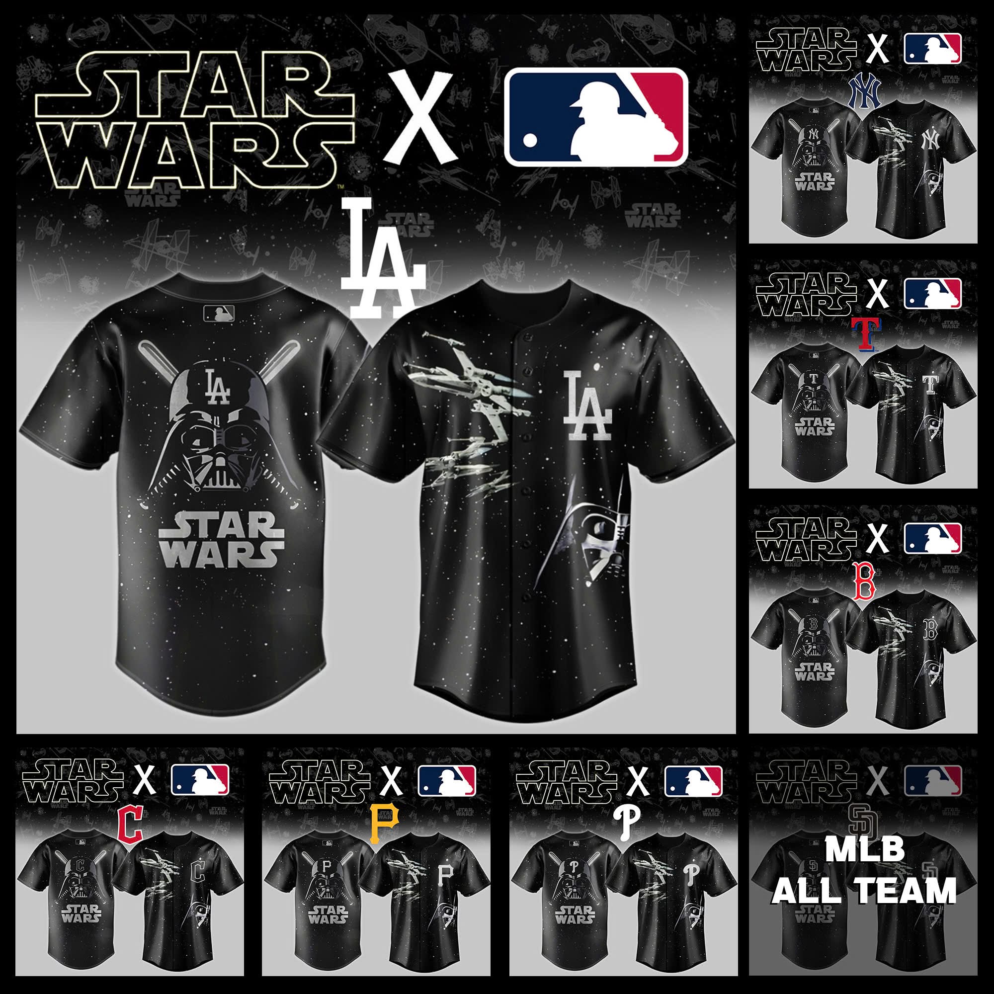 All Team Mlb X Star Wars Black Collection