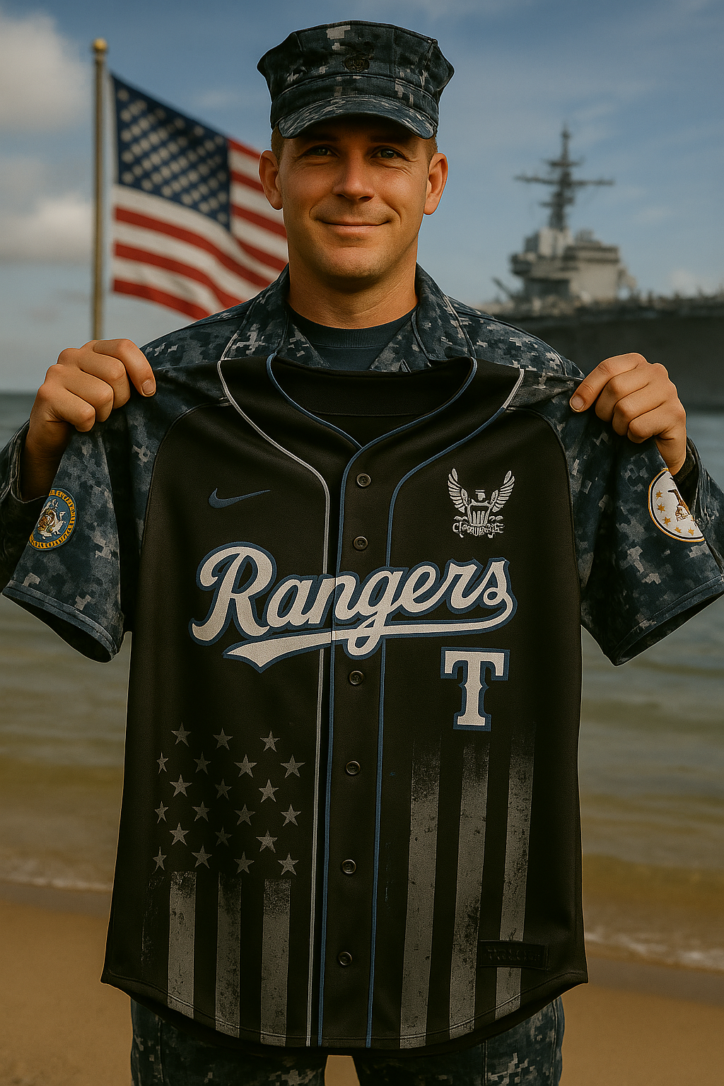 Alternative view of All Team Mlb X U.s. Navy Collection Baseball Jersey