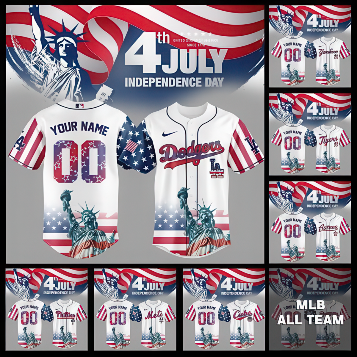 All Team Mlb X Usa Independence Day Baseball Jersey 2025
