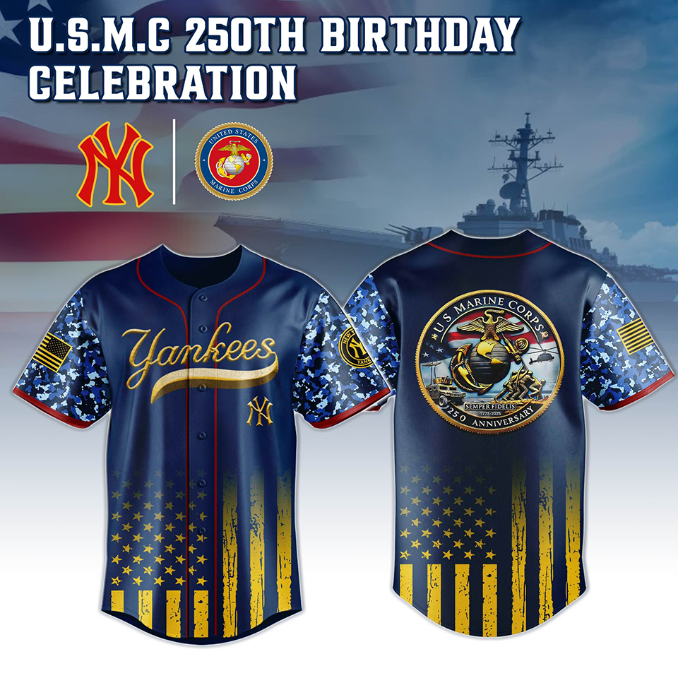 All Team Mlb X Usa Usmc 250 Years Tribute Yellow Baseball Jersey