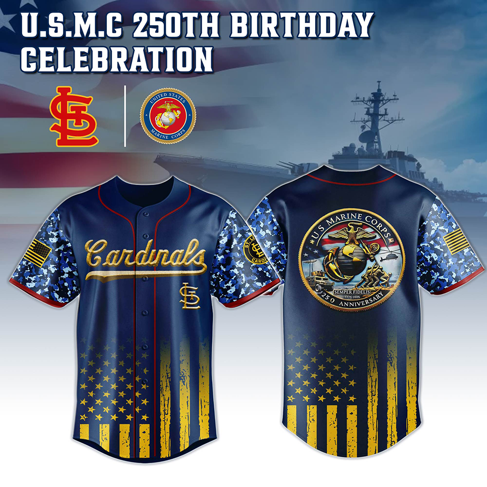 Alternative view of All Team Mlb X Usa Usmc 250 Years Tribute Yellow Baseball Jersey