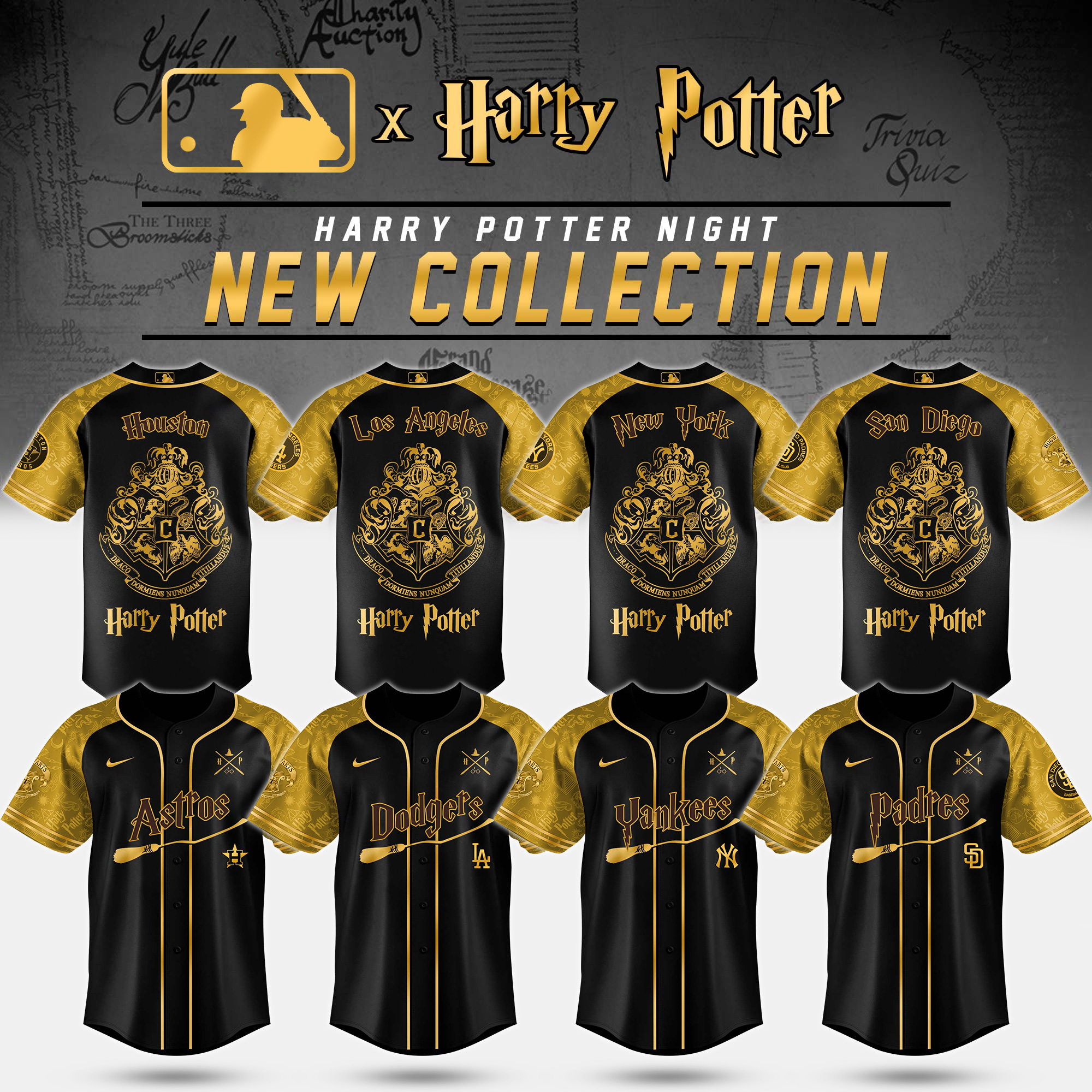 All Teams Mlb X Harry Potter Hufflepuff House Baseball Jersey