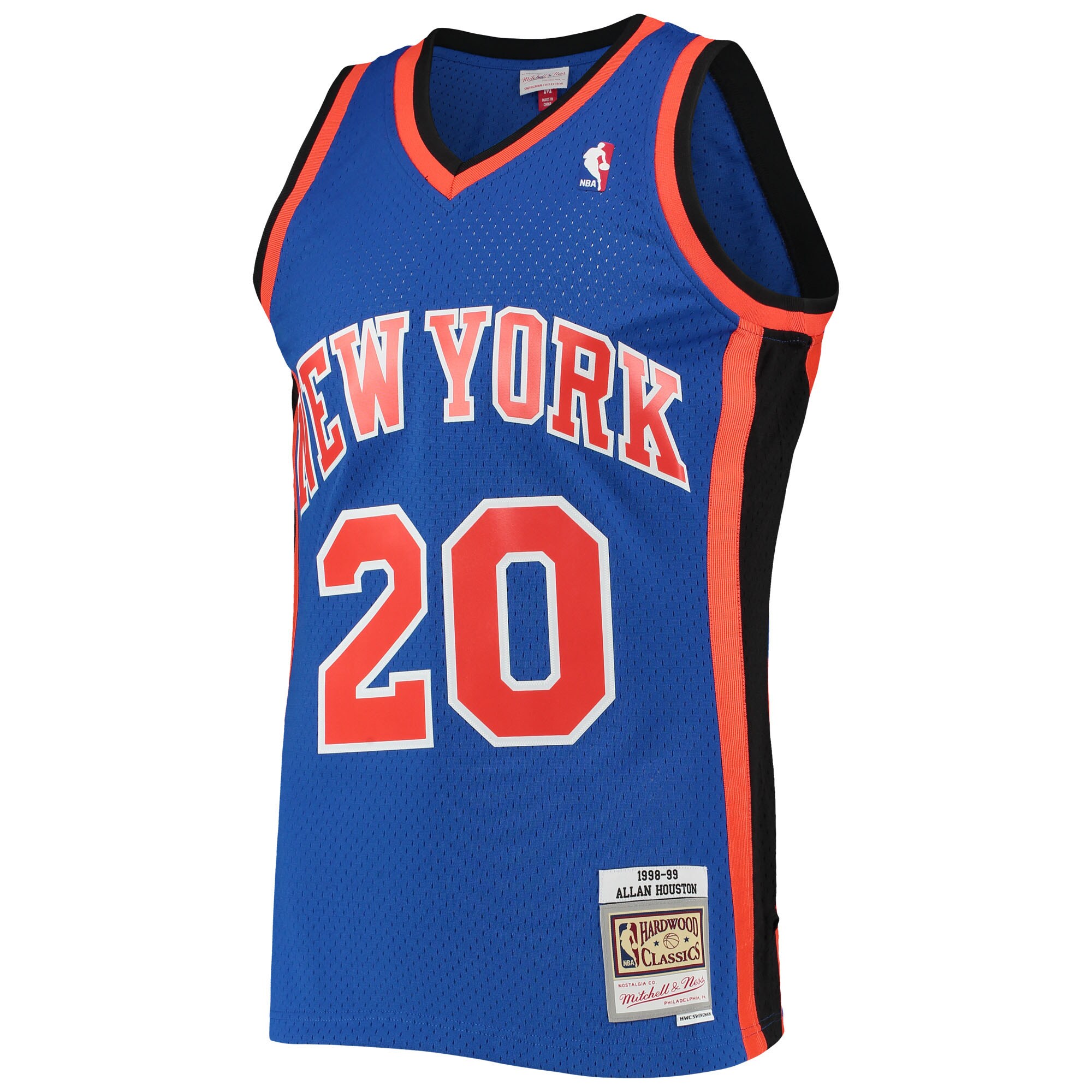 Alternative view of Allan Houston New York Knicks Mitchell & Ness Hardwood Classics Swingman Jersey - Blue