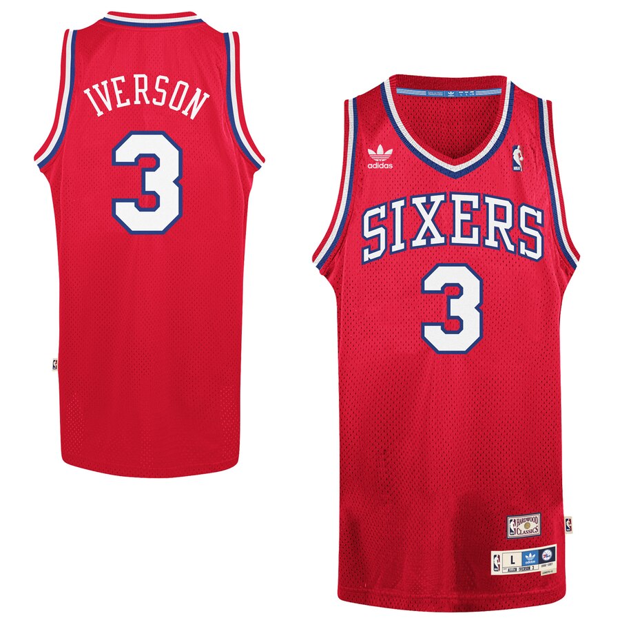 Allen Iverson Philadelphia 76ers Adidas Hardwood Classics Swingman Jersey - Red