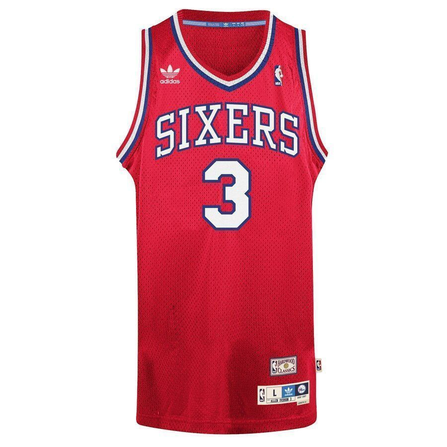Alternative view of Allen Iverson Philadelphia 76ers Hardwood Classics Swingman Jersey - Red - JS423 