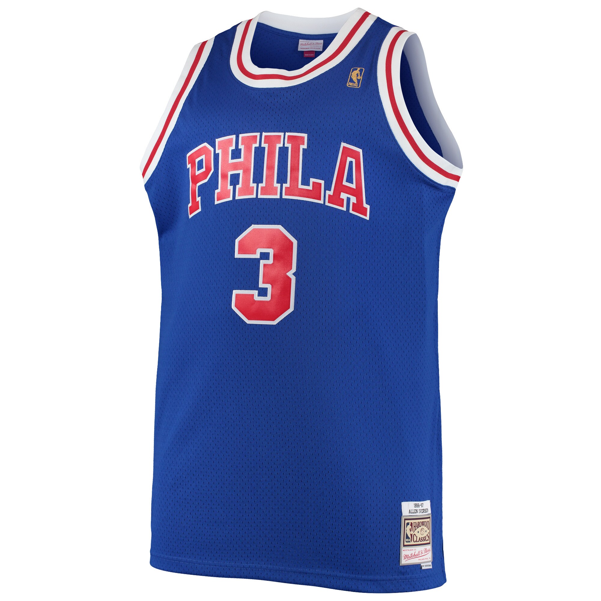 Alternative view of Allen Iverson Philadelphia 76ers Mitchell & Ness 1996/97 Big & Tall Hardwood Classics Swingman Jersey - Royal