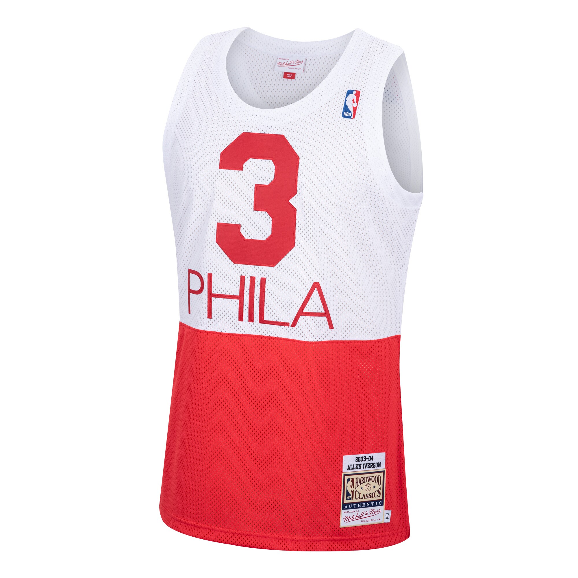 Alternative view of Allen Iverson Philadelphia 76ers Mitchell & Ness 2003/04 Hardwood Classics Authentic Jersey - White