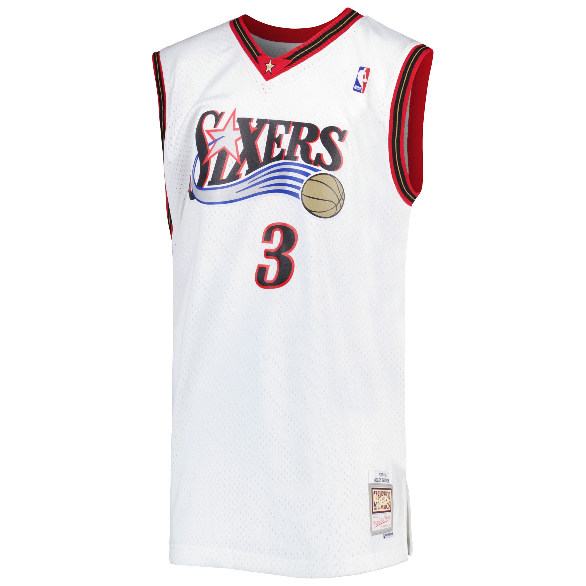 Alternative view of Allen Iverson Philadelphia 76ers Mitchell & Ness Big & Tall Hardwood Classics 1996/97 Swingman Jersey - White