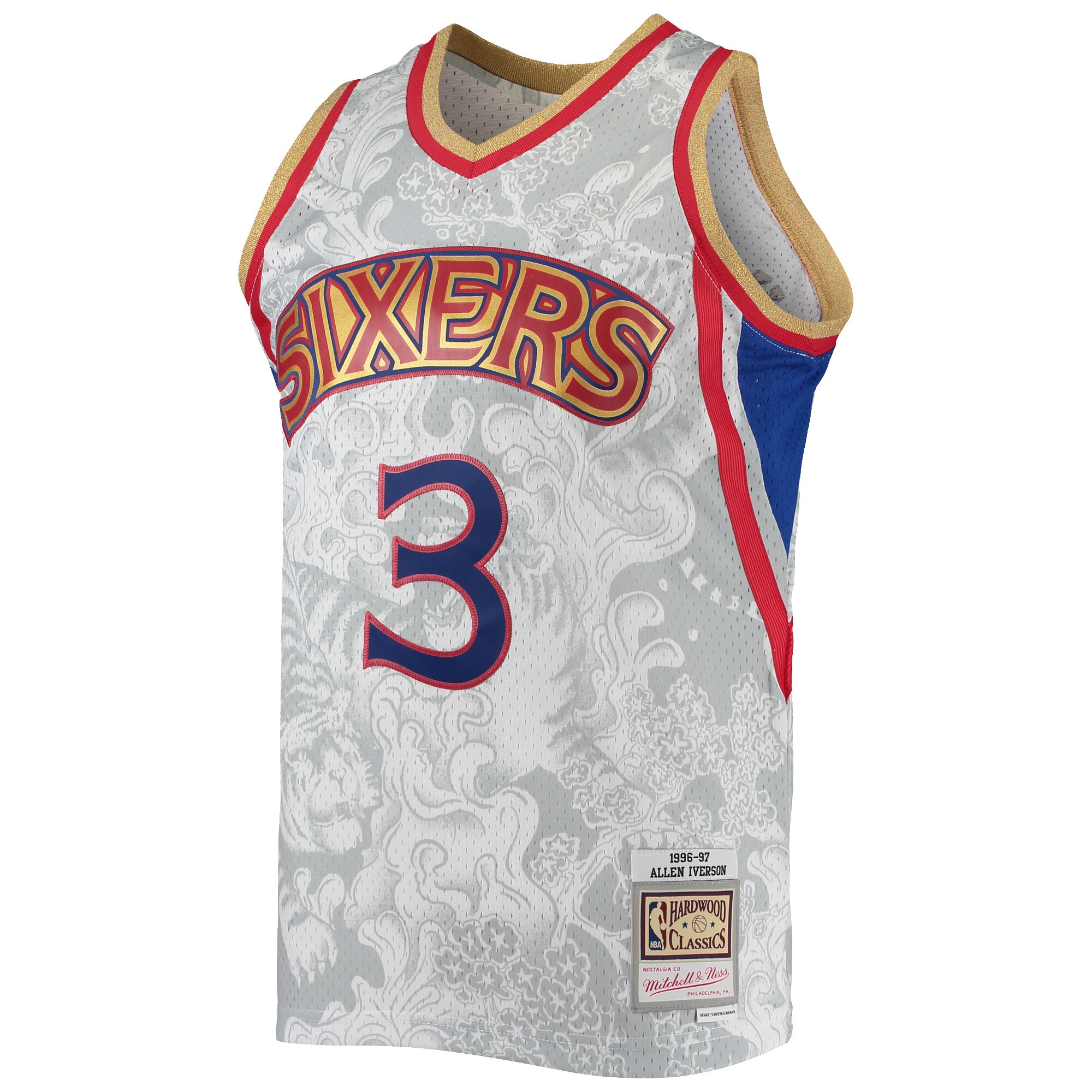Alternative view of Allen Iverson Philadelphia 76ers Mitchell & Ness Hardwood Classics 1996/97 Lunar New Year Swingman Jersey - White
