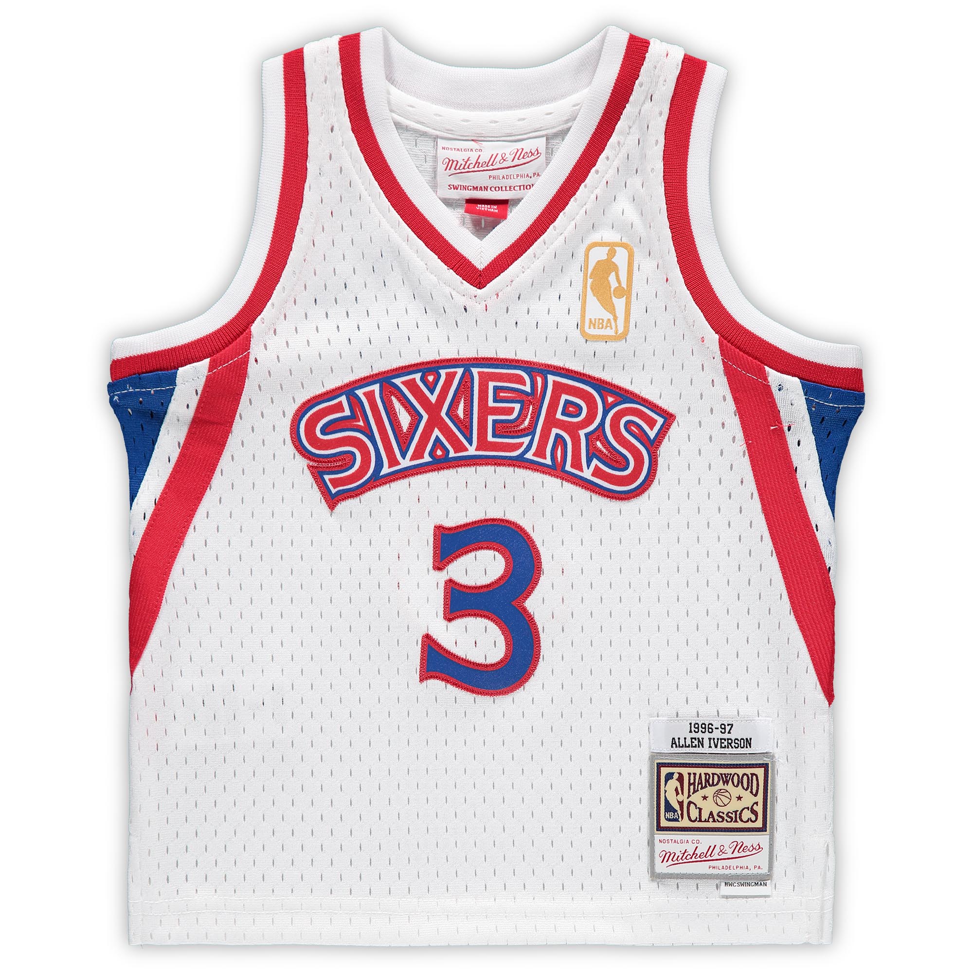 Alternative view of Allen Iverson Philadelphia 76ers Mitchell & Ness Infant 1996/97 Hardwood Classics Retired Player Jersey - White
