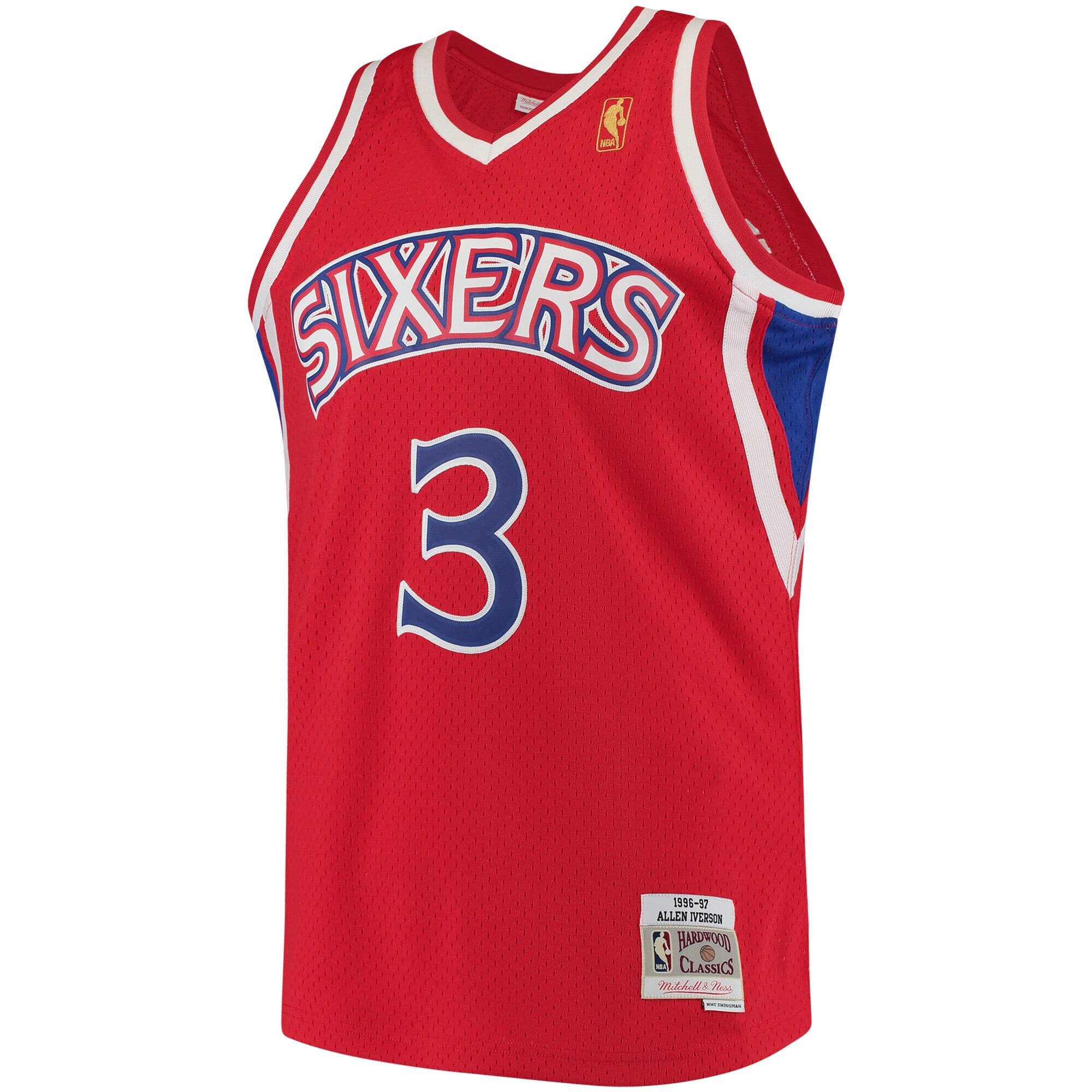 Alternative view of Allen Iverson Philadelphia 76ers Mitchell & Ness 1996/97 Hardwood Classics Swingman Jersey - Red