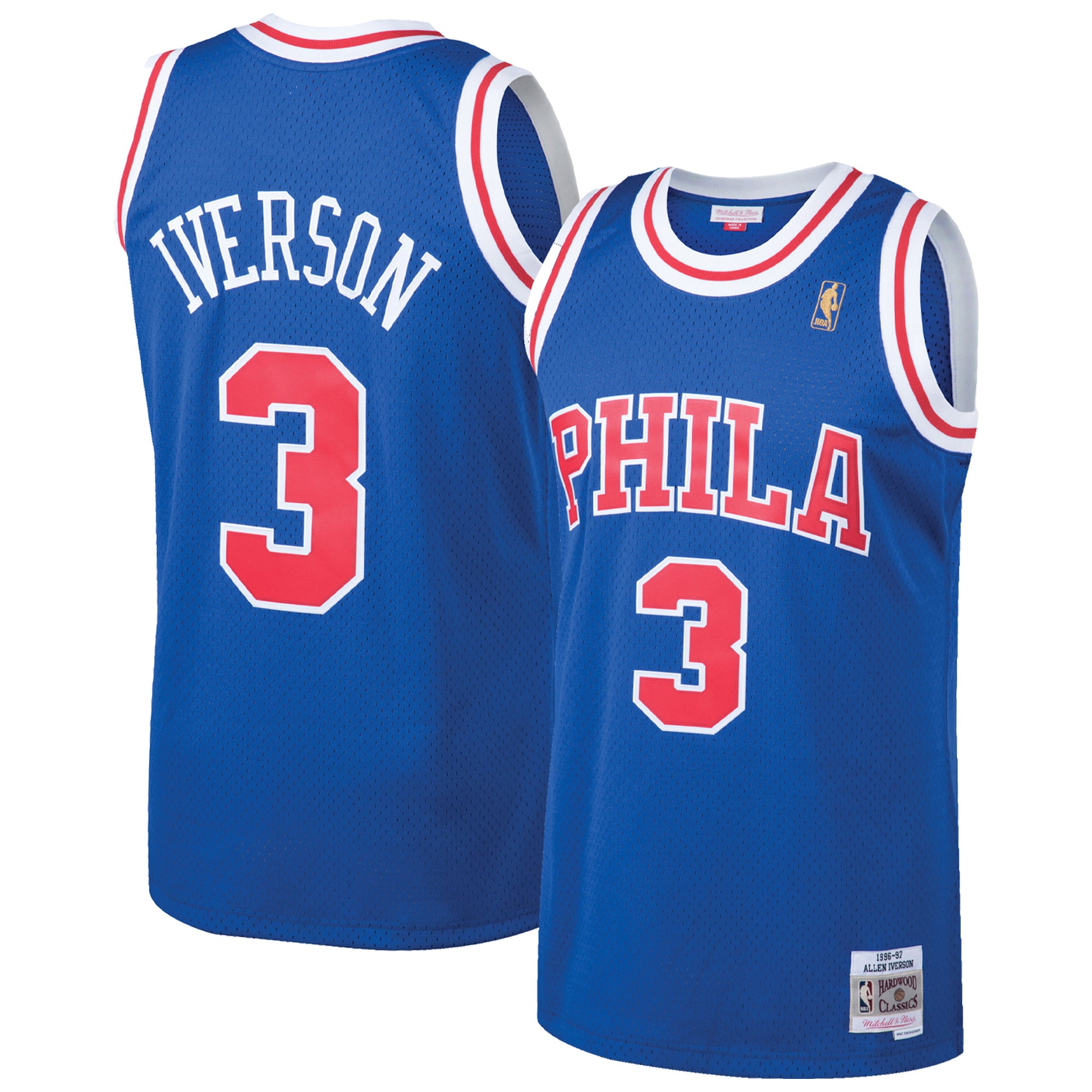 Allen Iverson Philadelphia 76ers Mitchell & Ness 1996/97 Hardwood Classics Throwback Swingman Jersey - Royal
