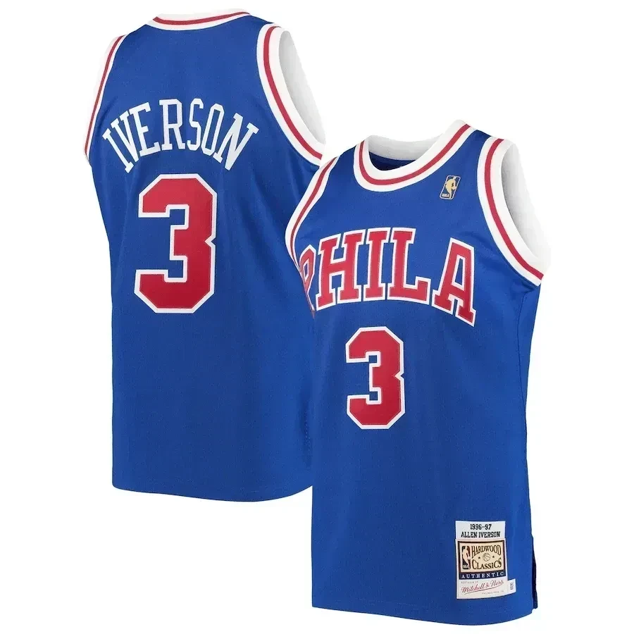 Allen Iverson Philadelphia 76ers Mitchell & Ness Hardwood Classics 1996 Jersey - Royal - JS239 