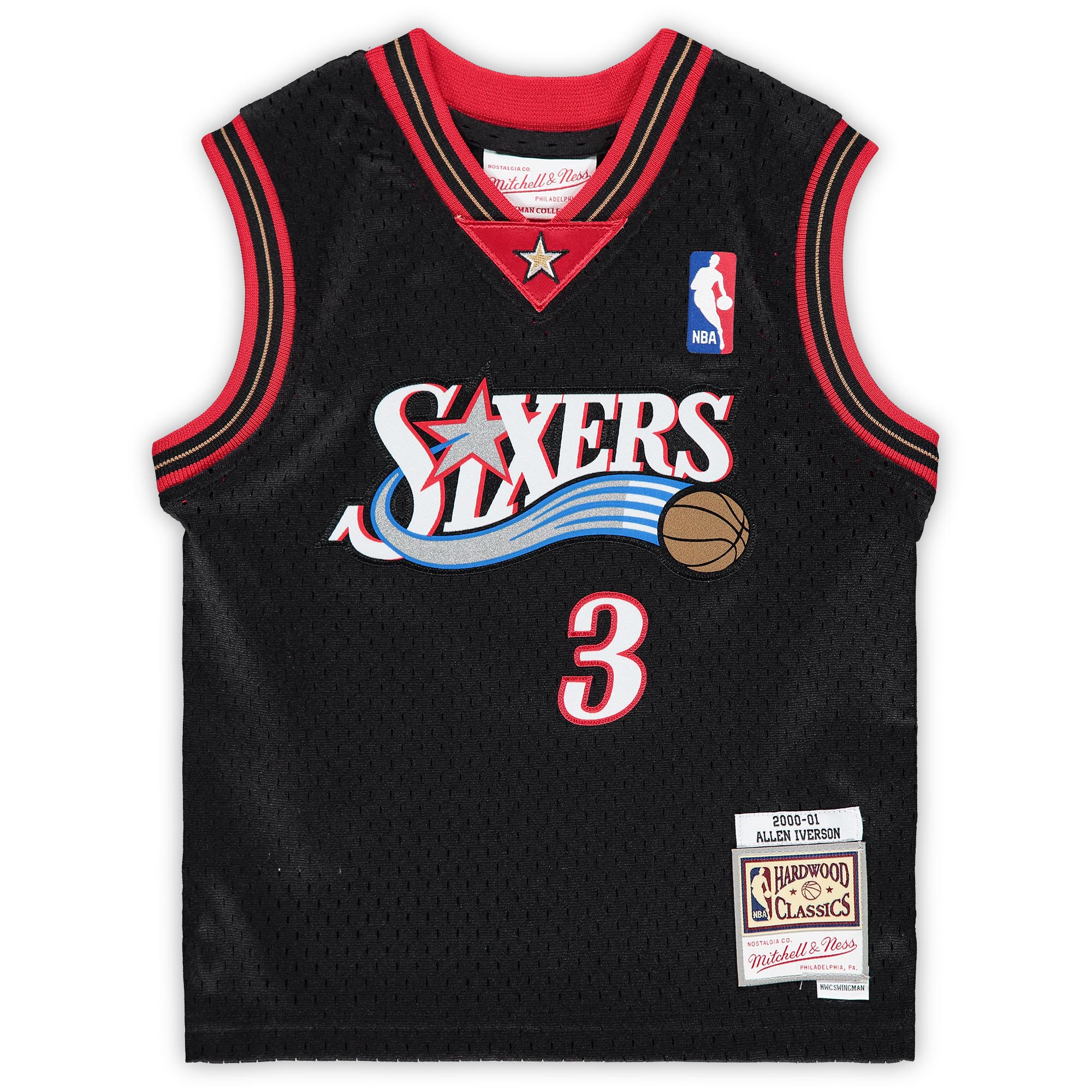 Alternative view of Allen Iverson Philadelphia 76ers Mitchell & Ness Infant 2000/01 Hardwood Classics Retired Player Jersey - Black