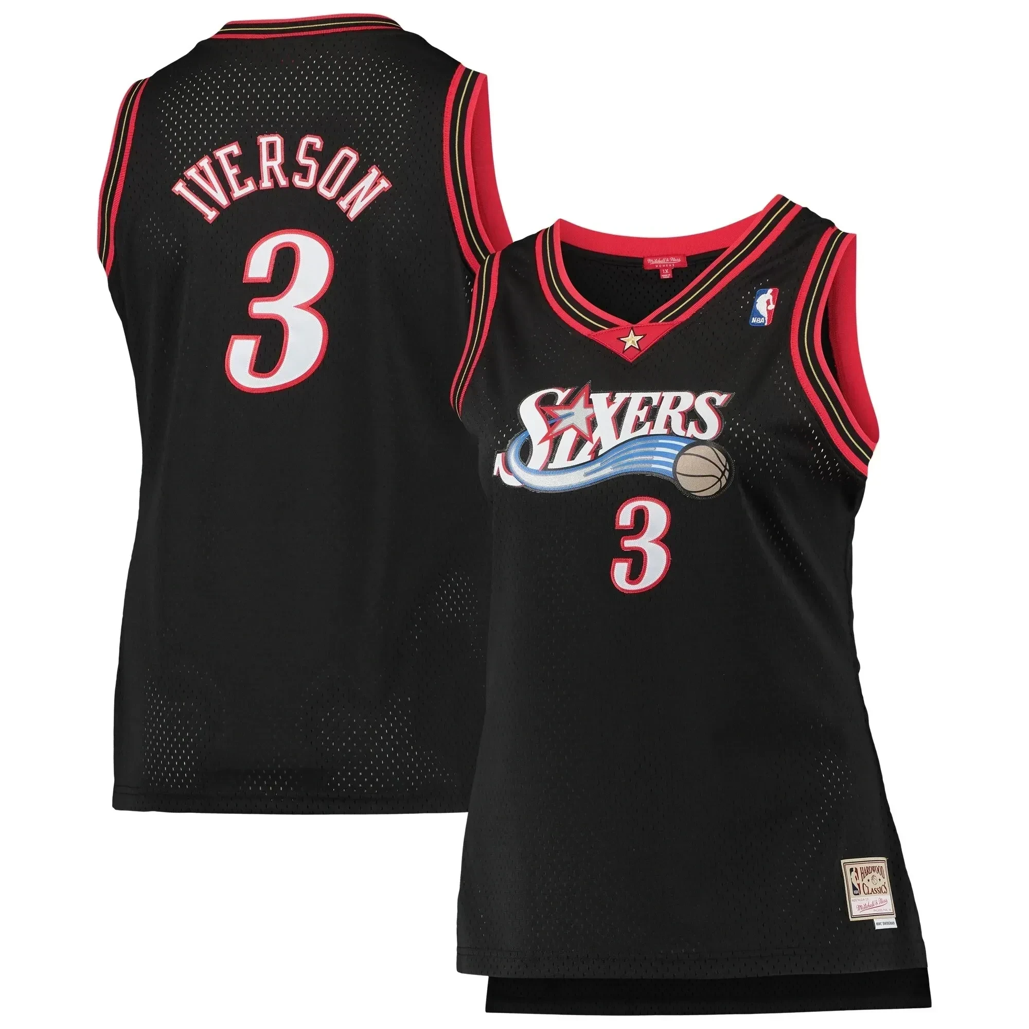 Allen Iverson Philadelphia 76ers Mitchell & Ness Women's Plus Size Swingman Jersey - Black - JS385 