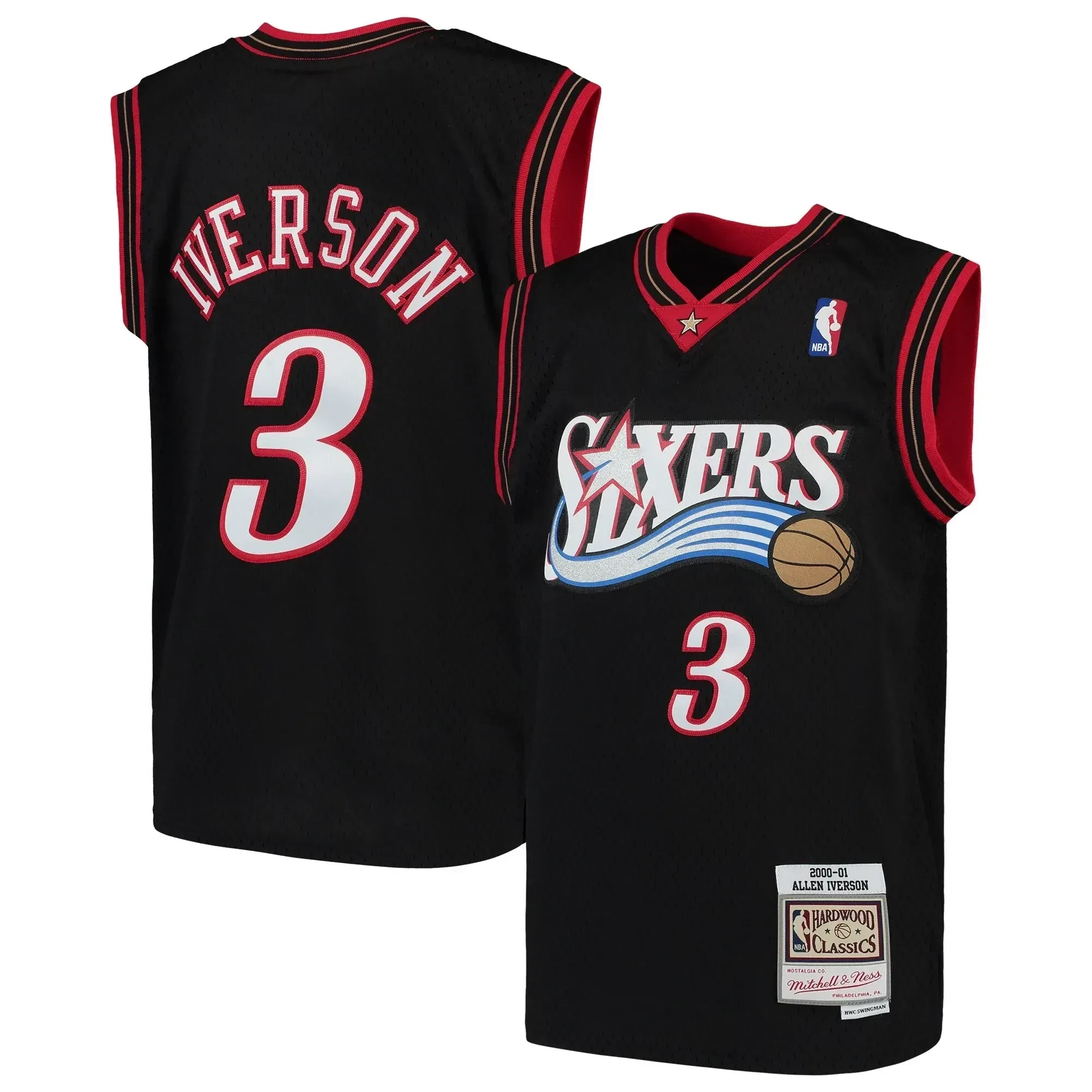 Allen Iverson Philadelphia 76ers Mitchell & Ness Youth Hardwood Classics Swingman Throwback Jersey - Royal - JS279 