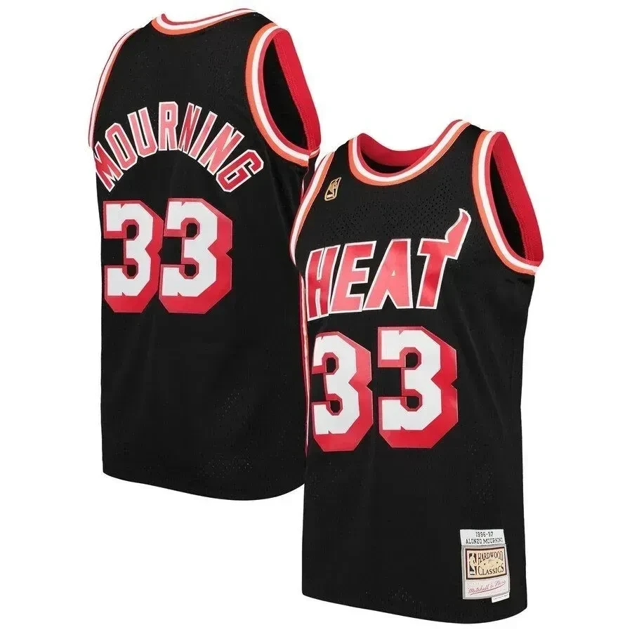 Alonzo Mourning Miami Heat Mitchell & Ness 1996-97 Hardwood Classics Swingman Player Jersey - Black - JS483 