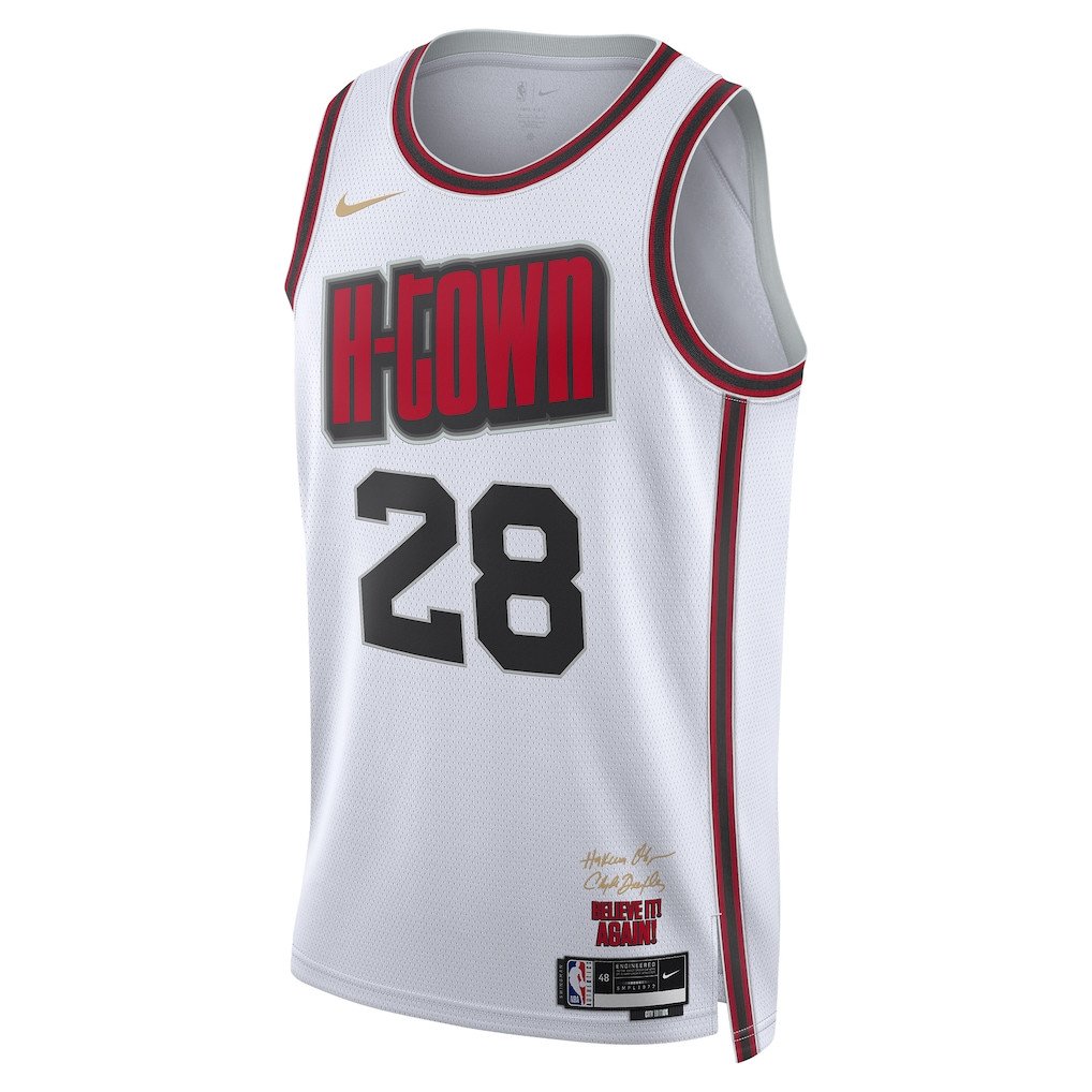 Alternative view of Alperen Sengun 28 Houston Rockets Unisex 2024/25 Swingman Player Jersey - City Edition - White - JS627 