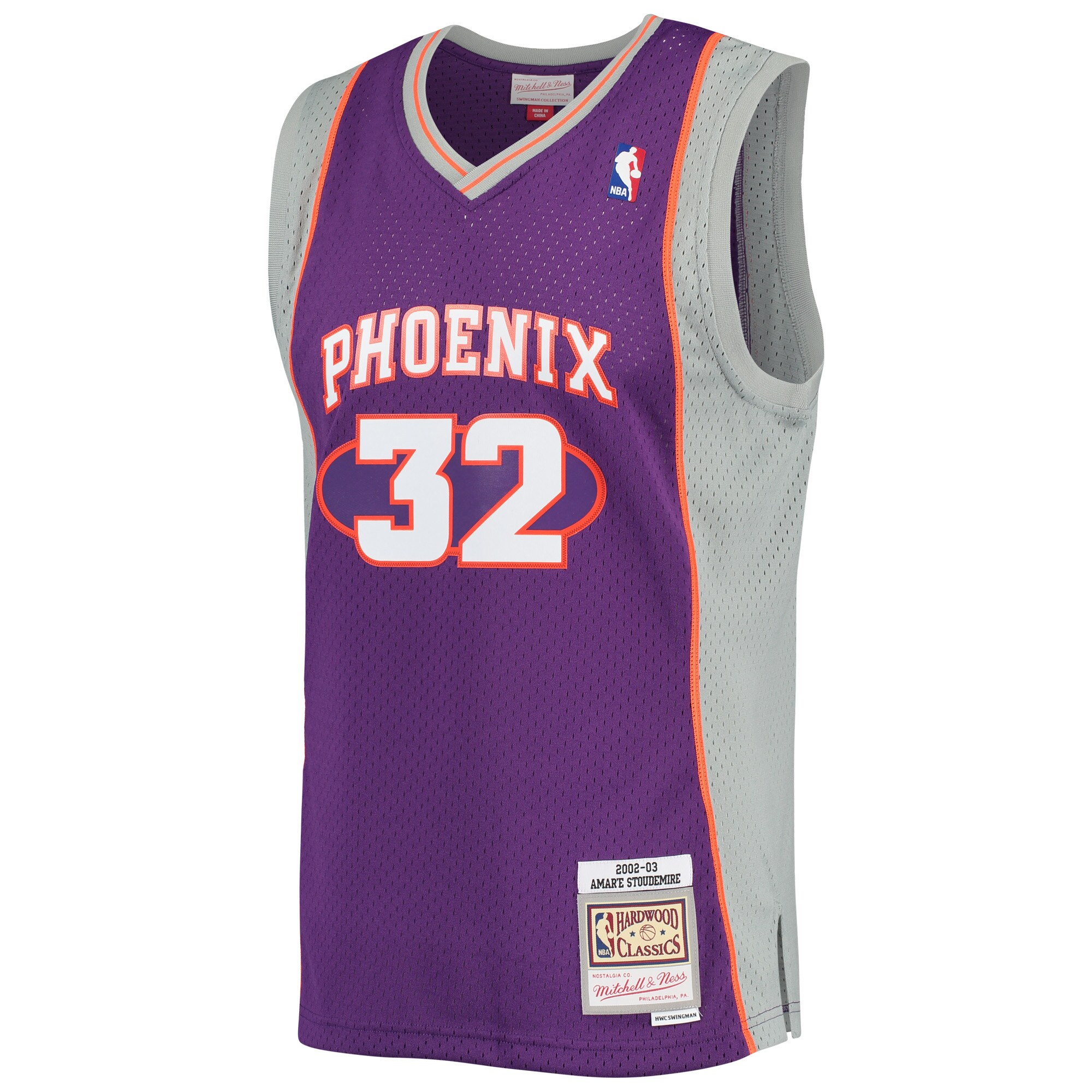 Alternative view of Amar'e Stoudemire Phoenix Suns Mitchell & Ness 2001/02 Hardwood Classics Swingman Jersey - Purple