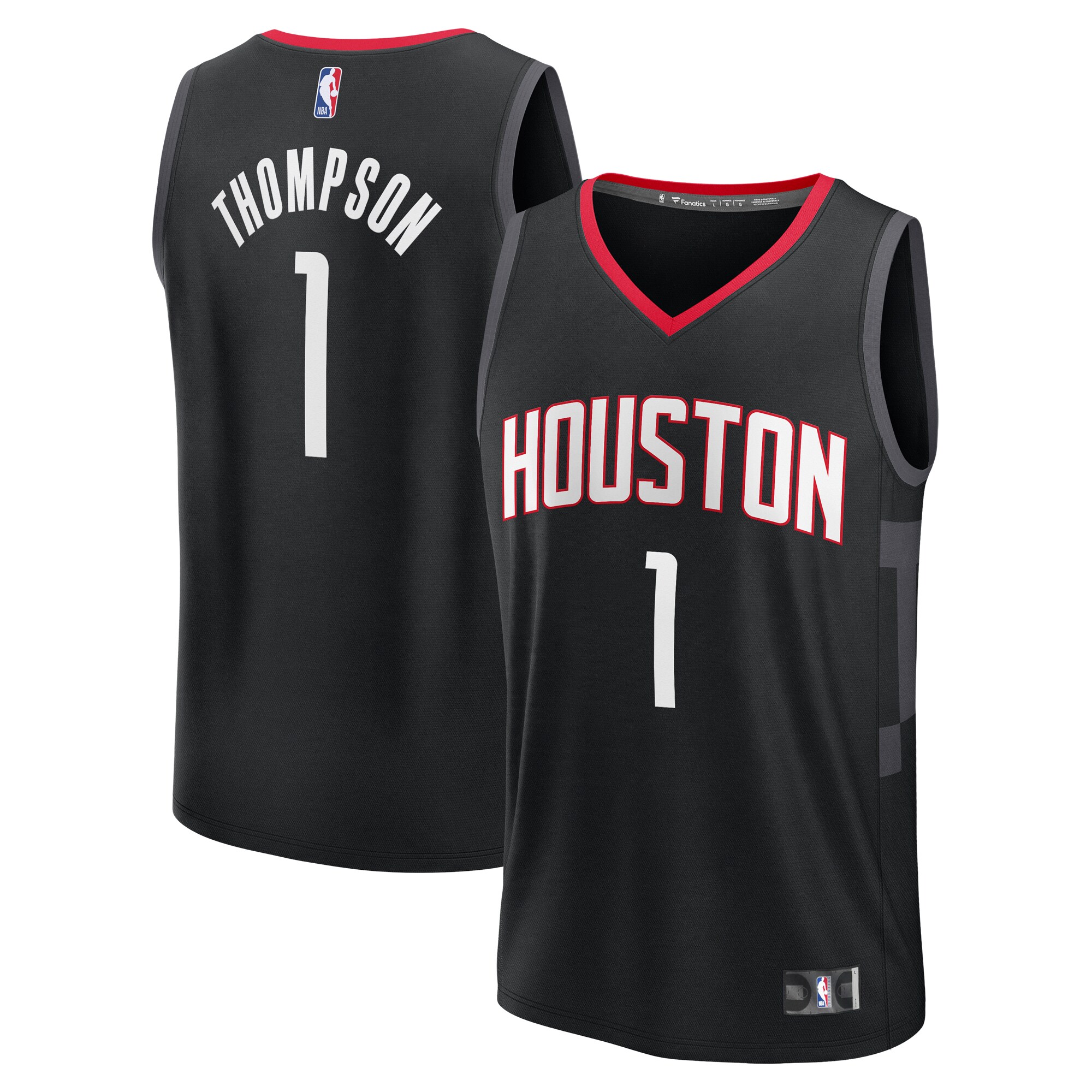 Amen Thompson Houston Rockets Fanatics Fast Break Replica Player Jersey - Statement Edition - Black