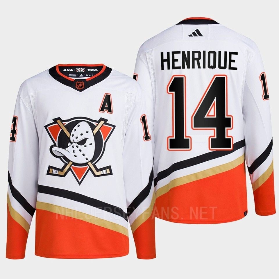 Anaheim Ducks 2022 Reverse Retro 2.0 Adam Henrique 14 White Primegreen Jersey Men's - JS892 