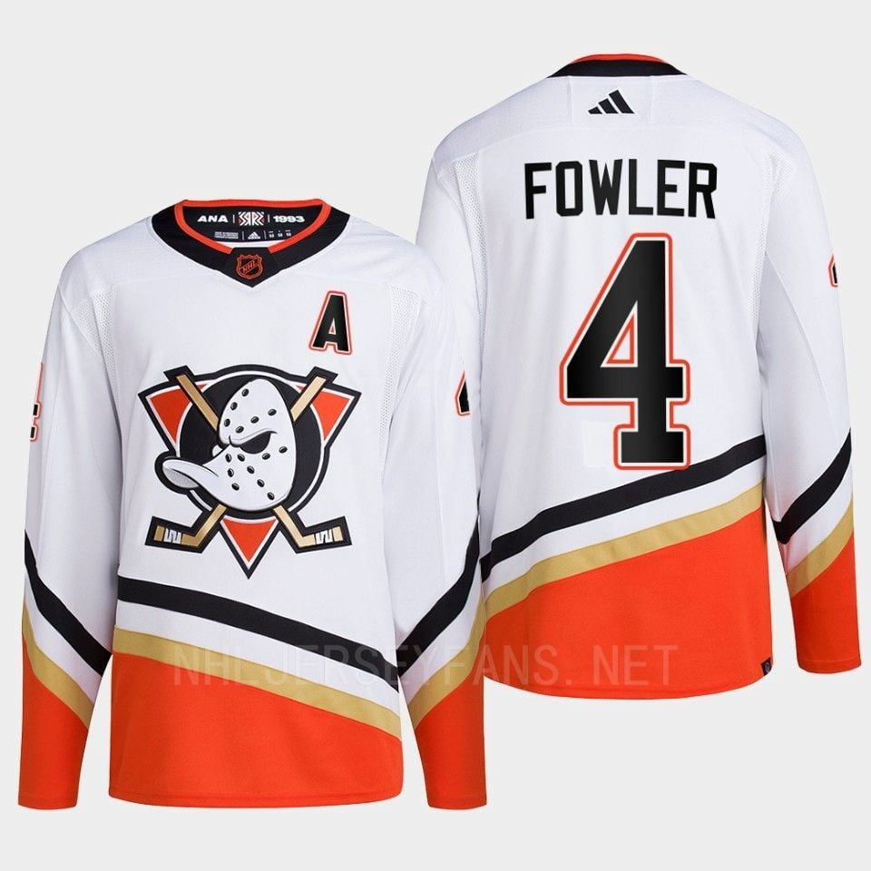 Anaheim Ducks 2022 Reverse Retro 2.0 Cam Fowler 4 White Primegreen Jersey Men's - JS832 