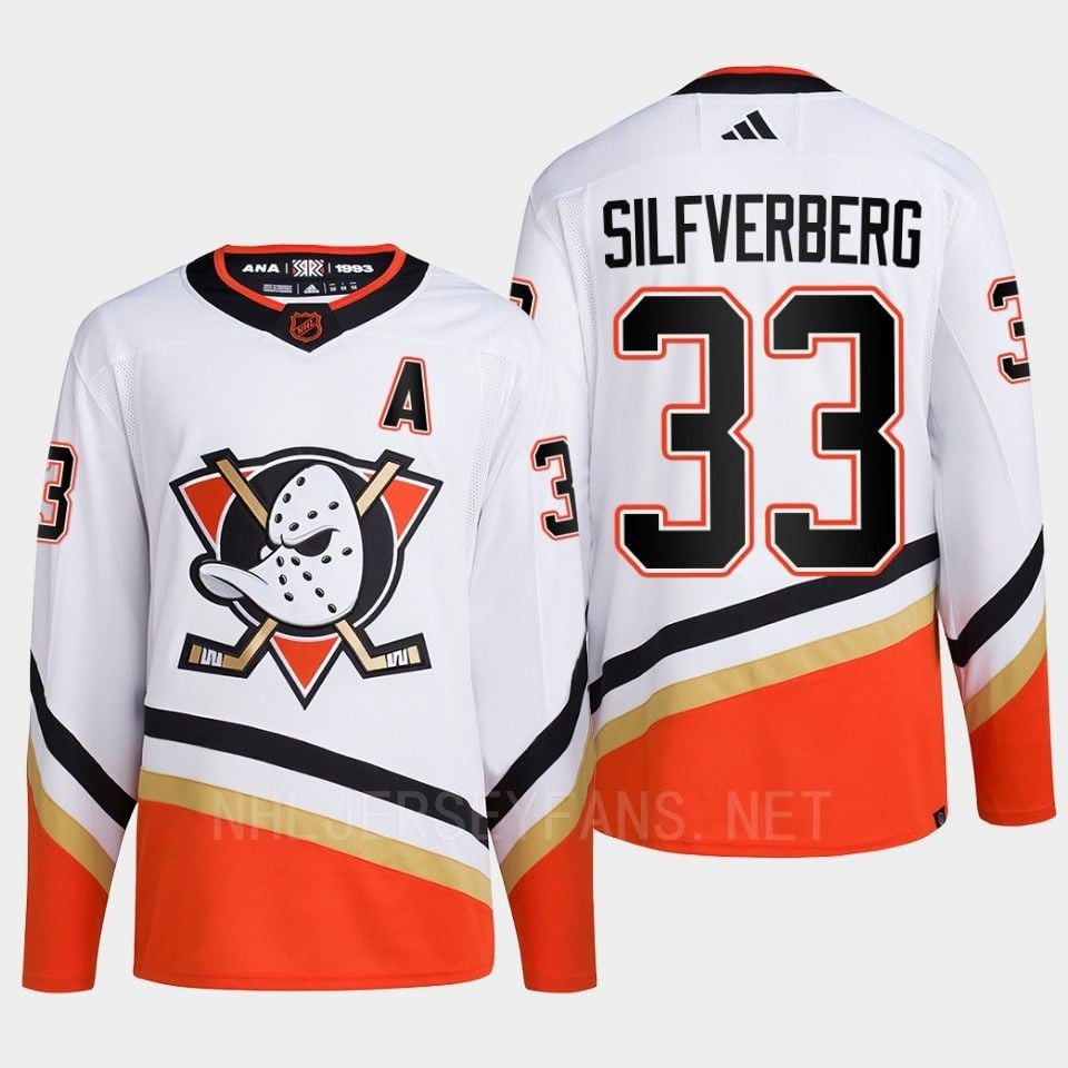 Anaheim Ducks 2022 Reverse Retro 2.0 Jakob Silfverberg 33 White Primegreen Jersey Men's - JS622 