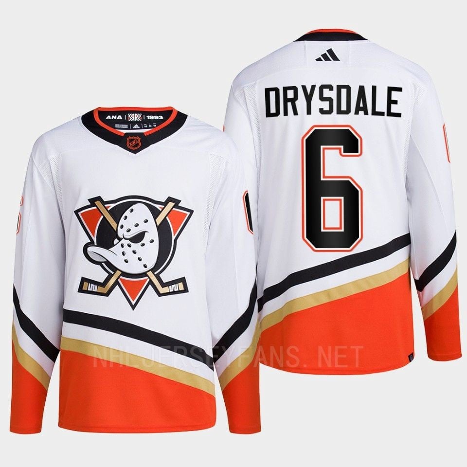 Anaheim Ducks 2022 Reverse Retro 2.0 Jamie Drysdale 6 White Primegreen Jersey Men's - JS244 