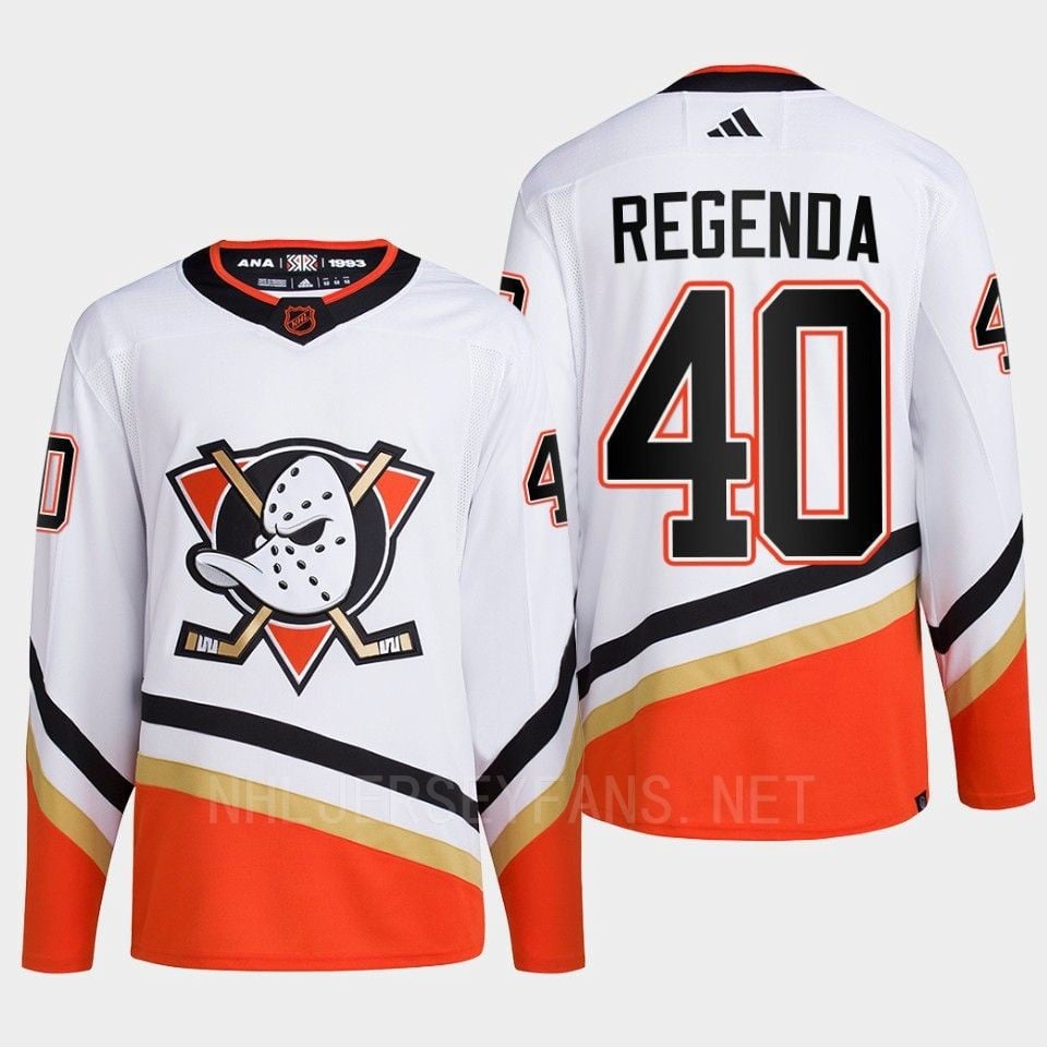 Anaheim Ducks 2022 Reverse Retro 2.0 Pavol Regenda 40 White Primegreen Jersey Men's - JS293 