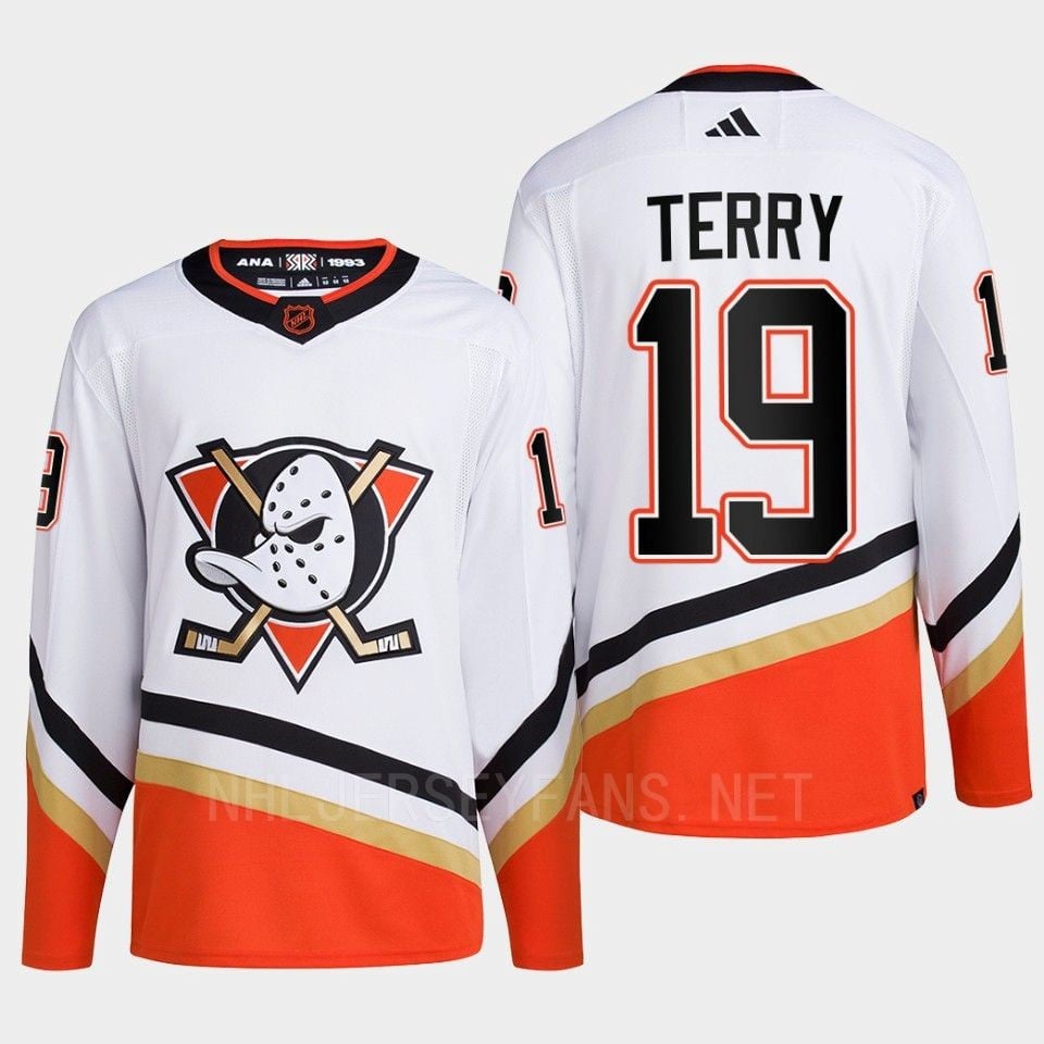 Anaheim Ducks 2022 Reverse Retro 2.0 Troy Terry 19 White Primegreen Jersey Men's - JS967 
